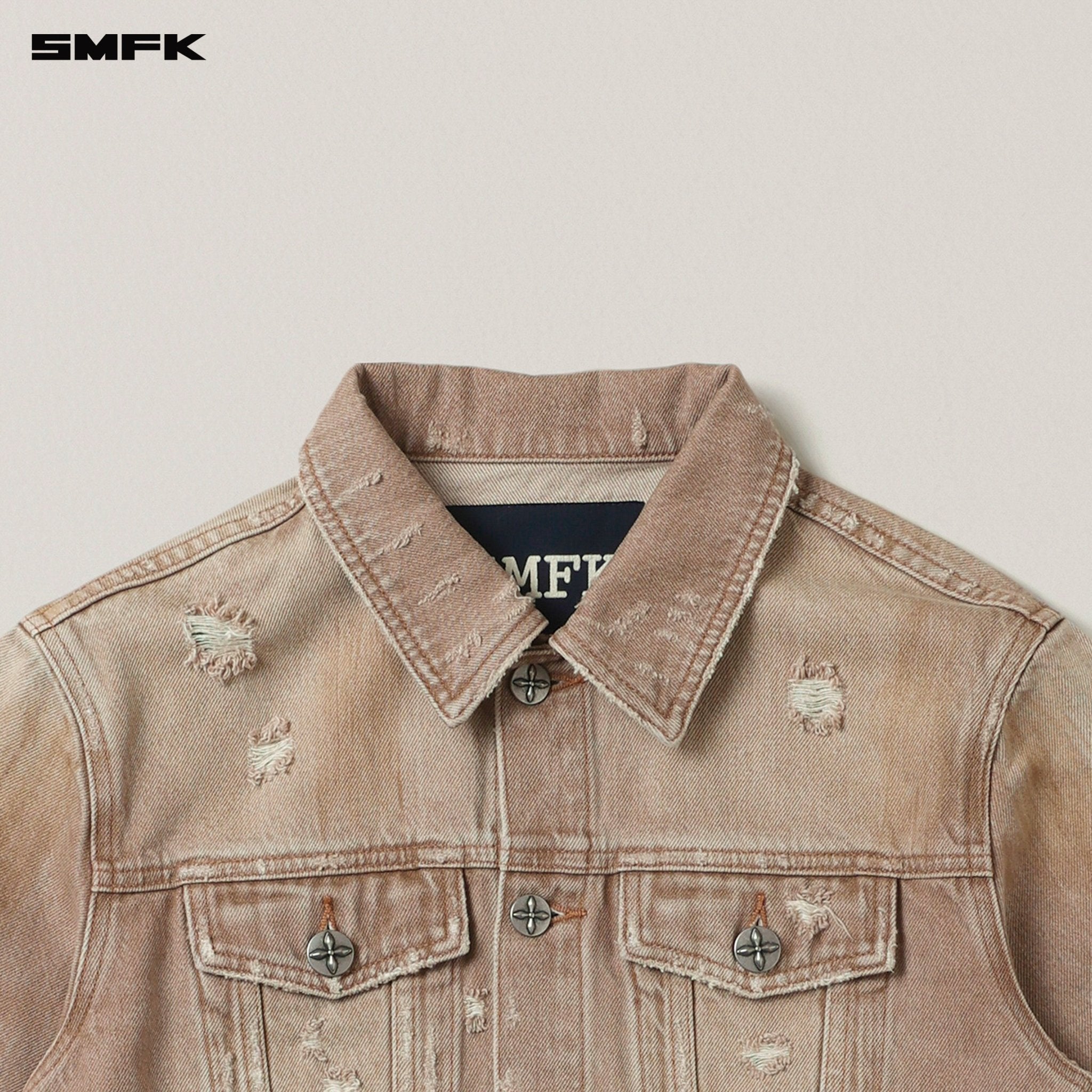 SMFK Rage Wild Origin Denim Short Jacket In Cowboy Brown | MADAX