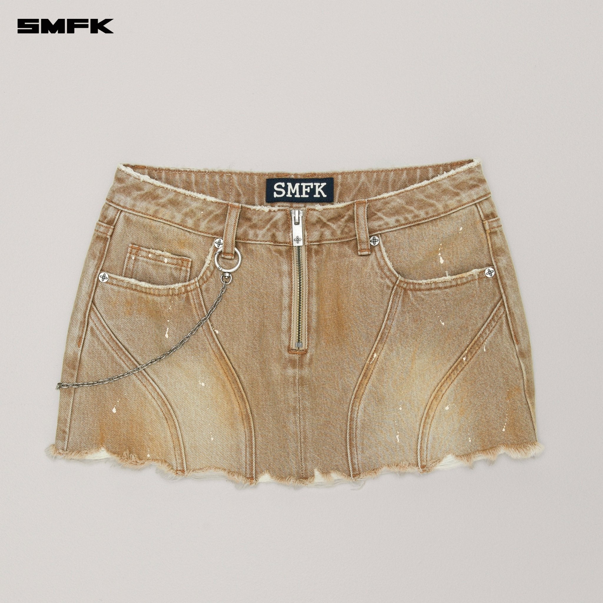SMFK Rage Wild Origin Denim Skirt In Brown | MADAX