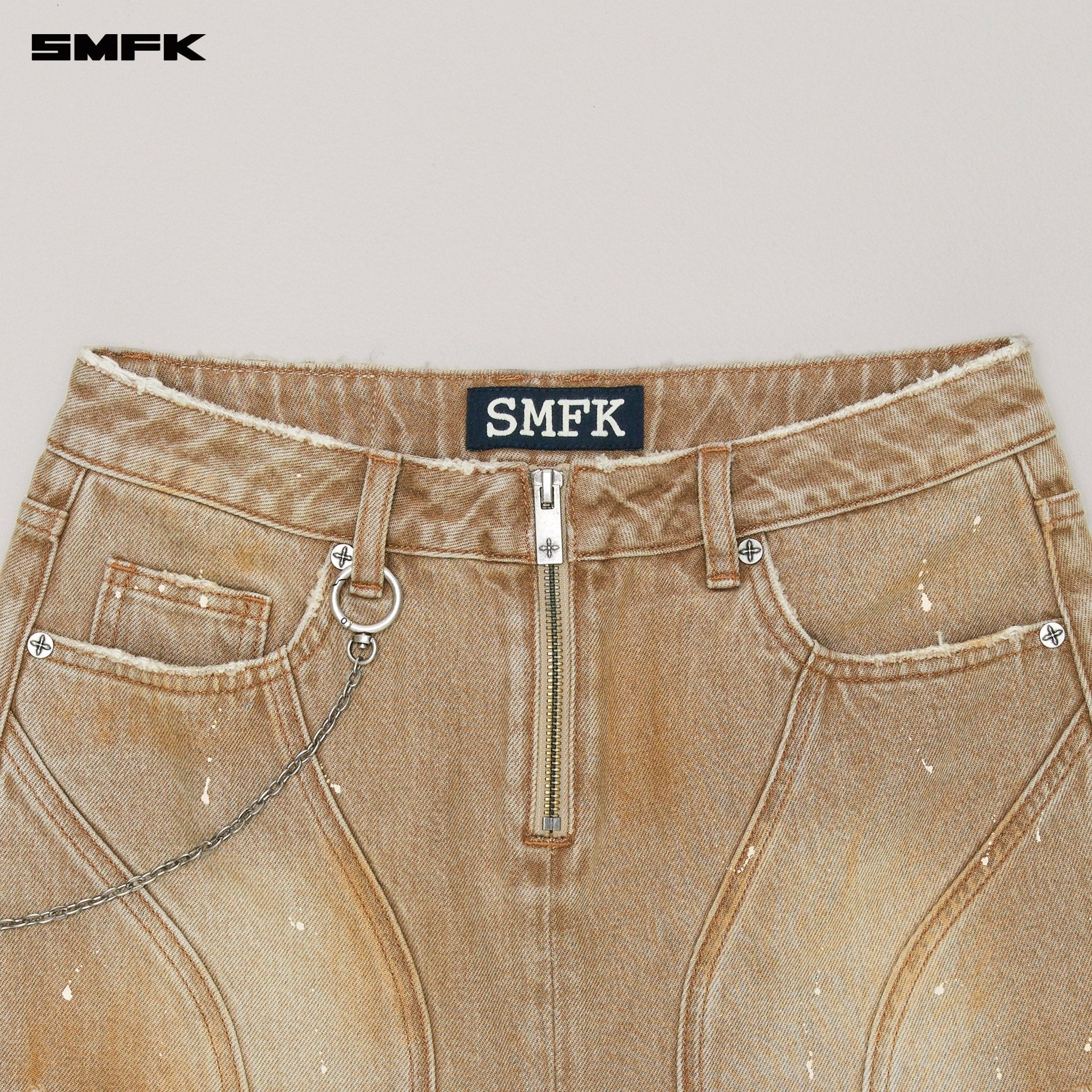 SMFK Rage Wild Origin Denim Skirt In Brown | MADAX