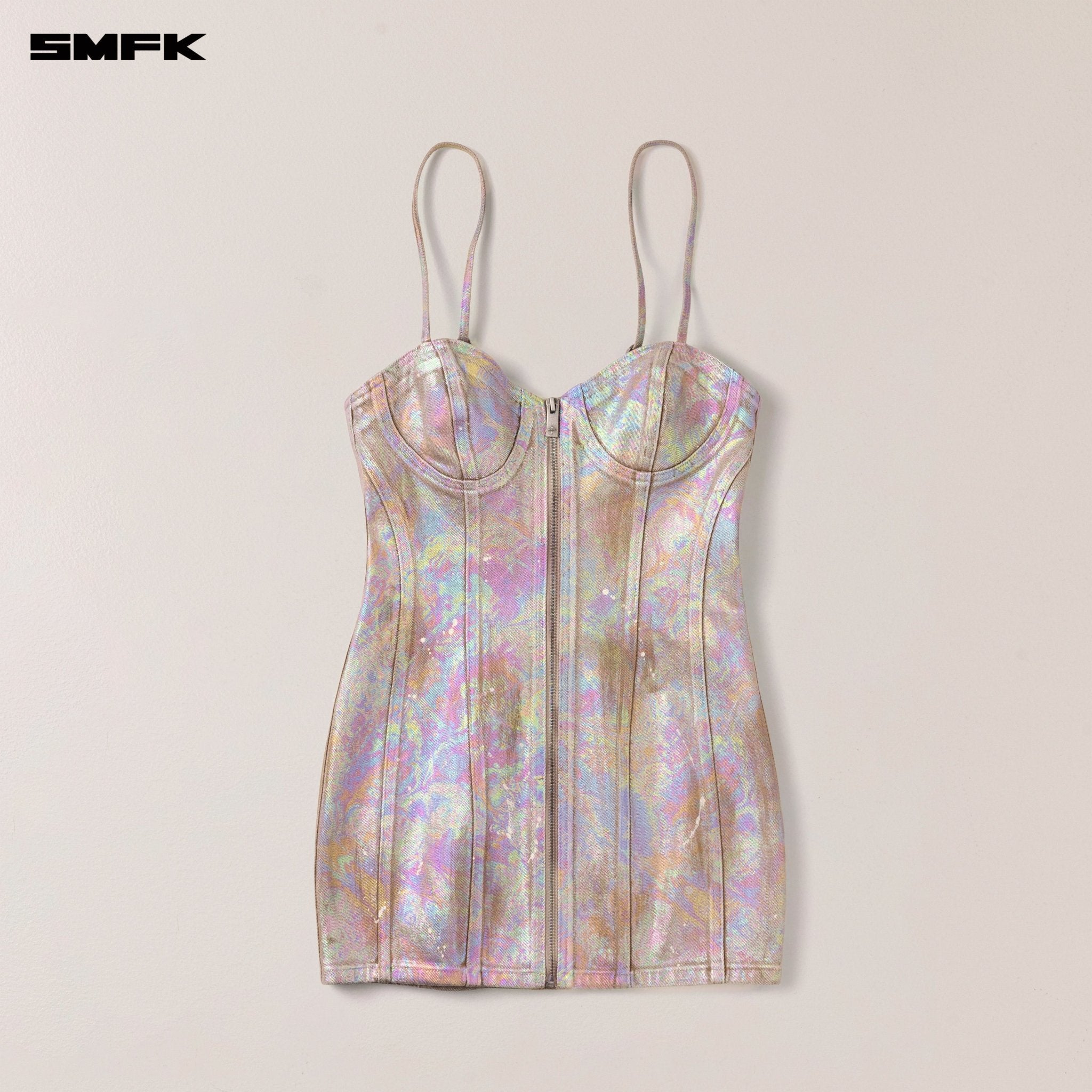 SMFK Rage Wild Origin Fantasy Denim Dress In Iridescent | MADAX