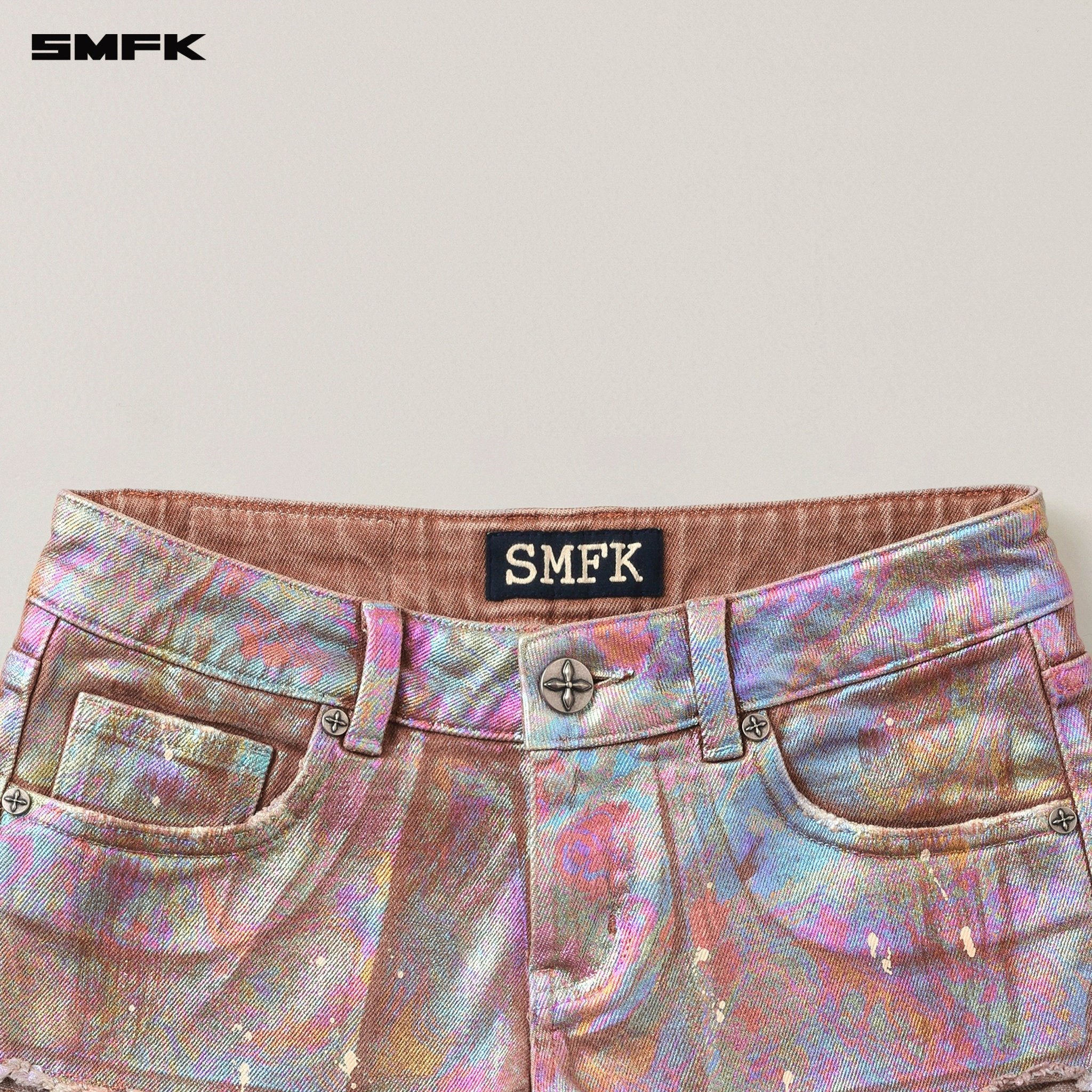 SMFK Rage Wild Origin Fantasy Handcraft Denim Bikini Shorts In Fantasy | MADAX