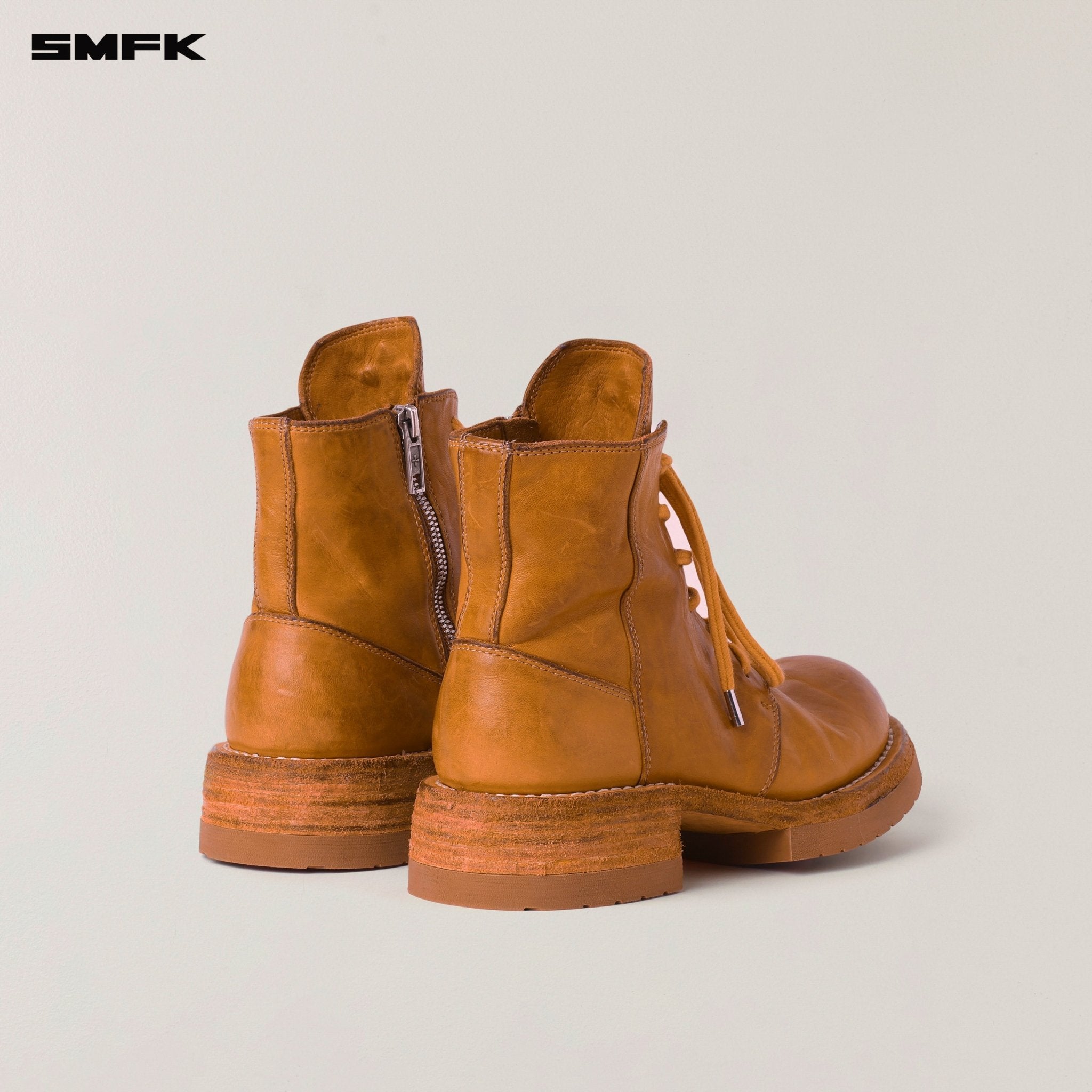 SMFK Rage Wild Origin Goodyear Horse Leather Motorcycle Boots In Golden Sun | MADAX