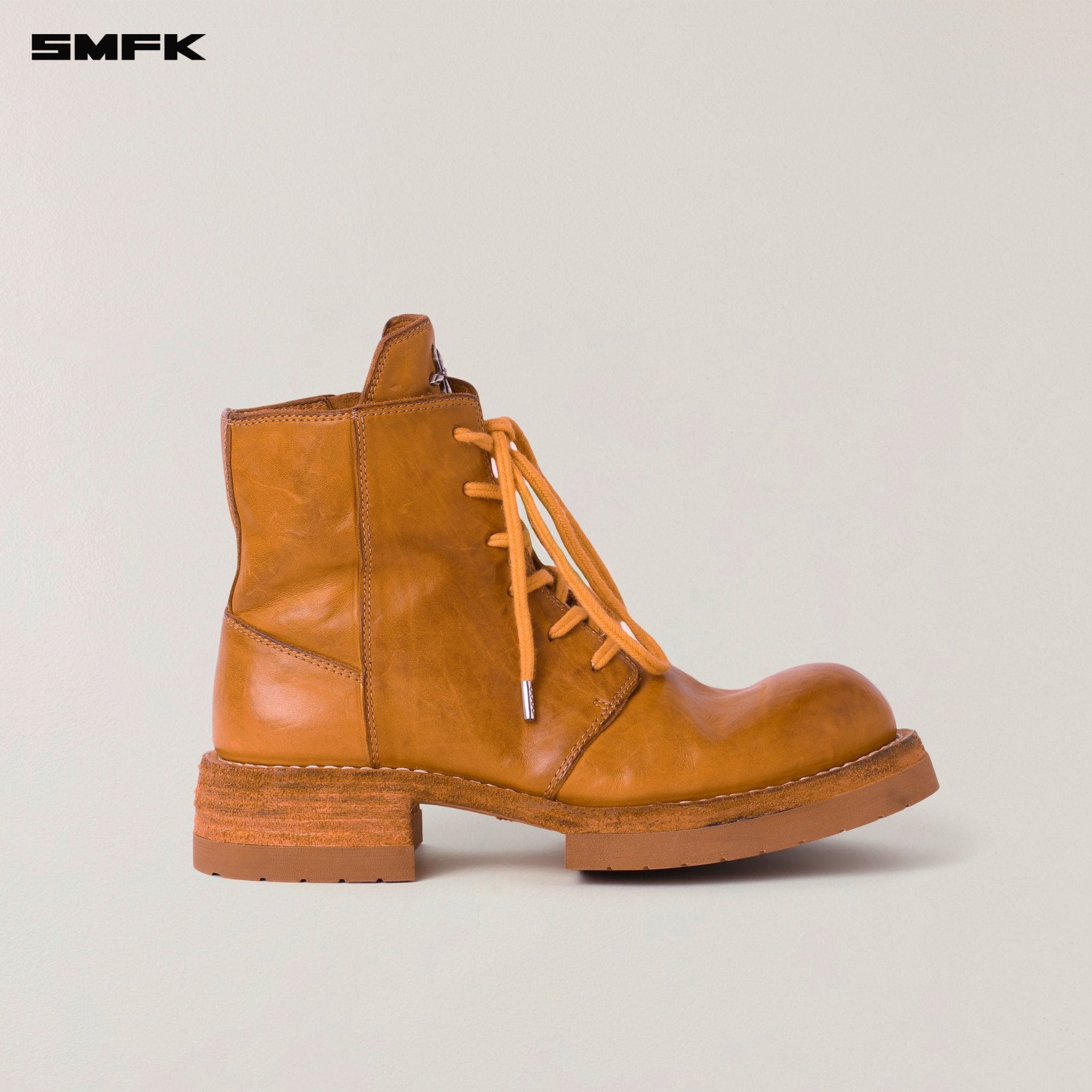 SMFK Rage Wild Origin Goodyear Horse Leather Motorcycle Boots In Golden Sun | MADAX