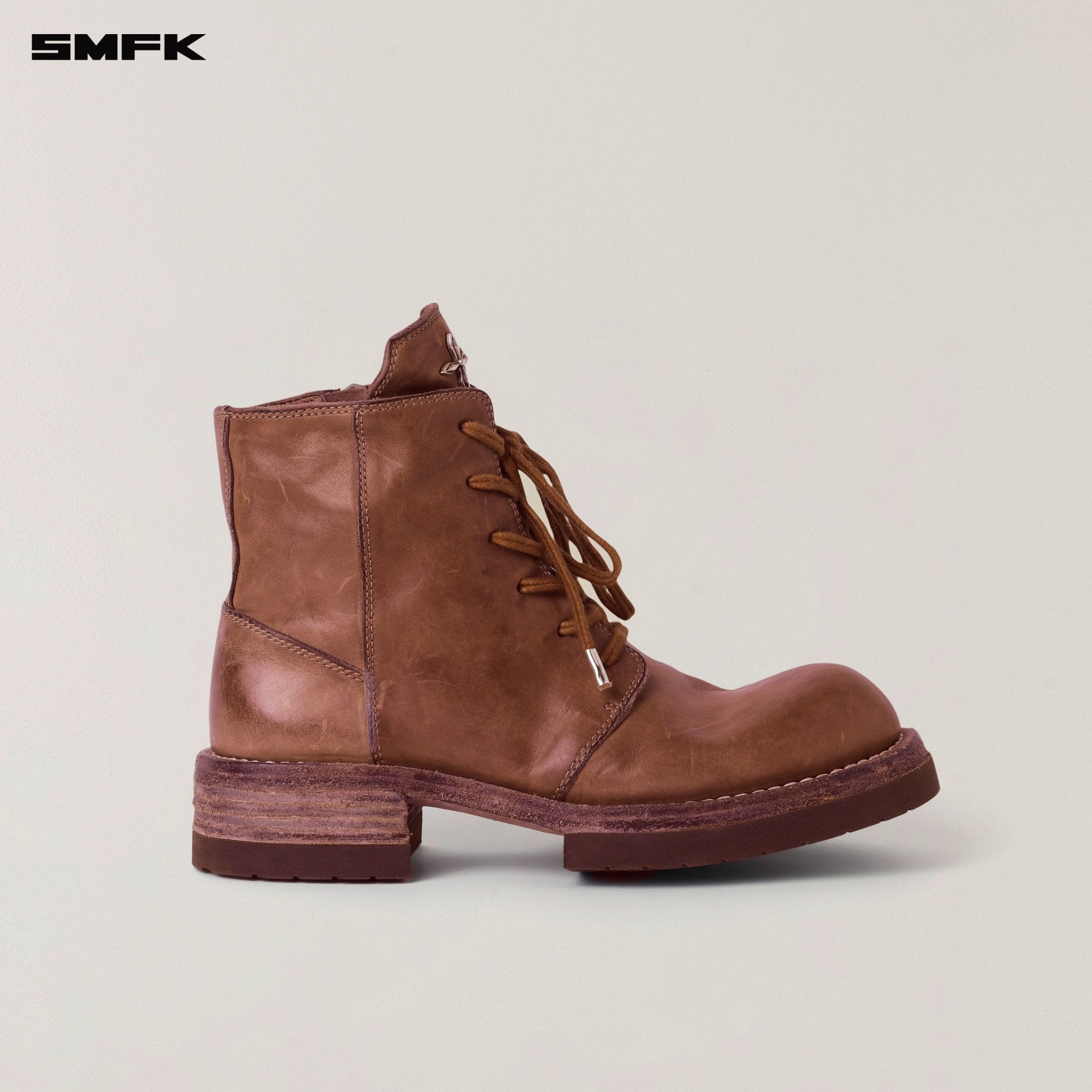 SMFK Rage Wild Origin Goodyear Horse Leather Motorcycle Boots In Wild Brown | MADAX