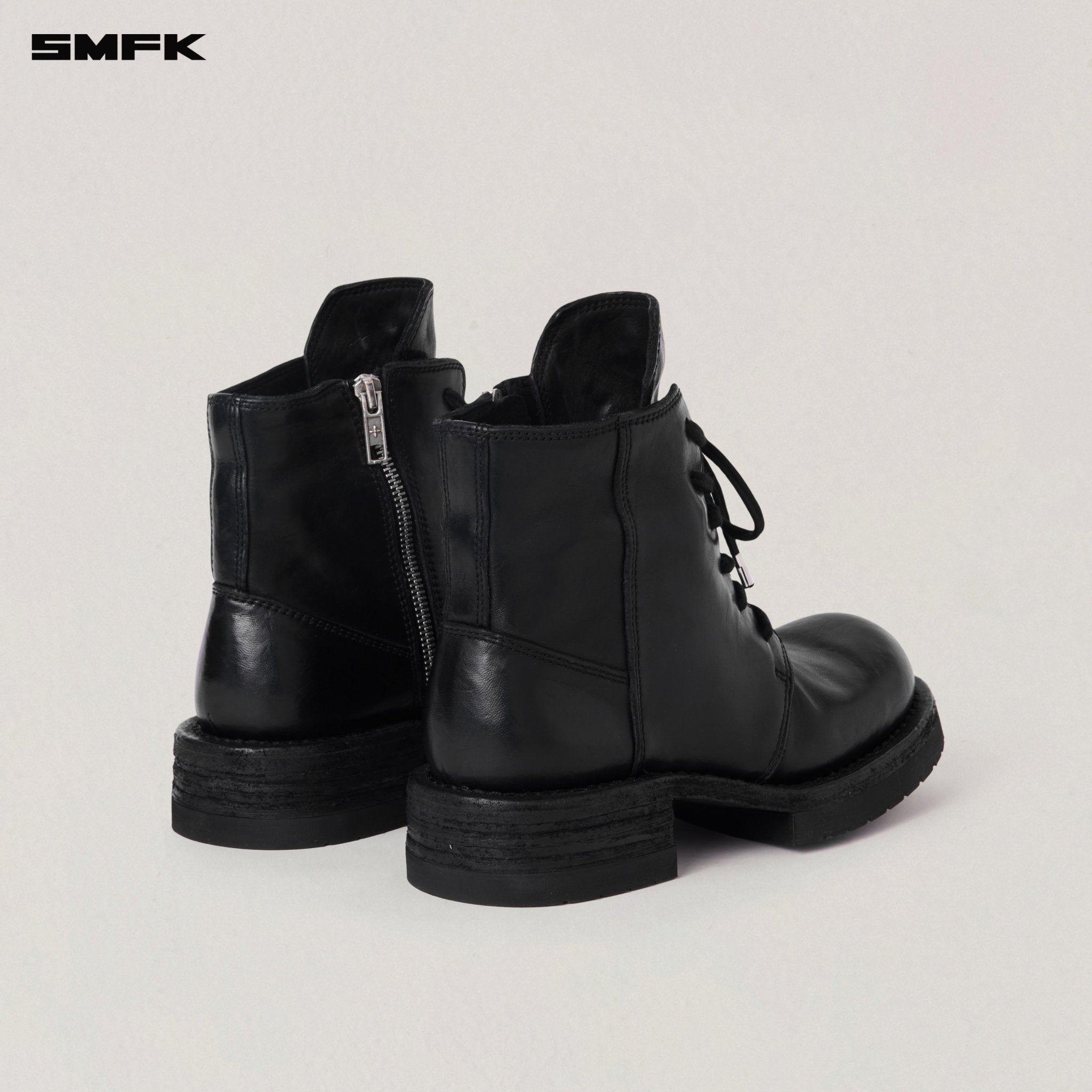 SMFK Rage Wild Origin Goodyear Horse Leather Rider Boots In Black | MADAX