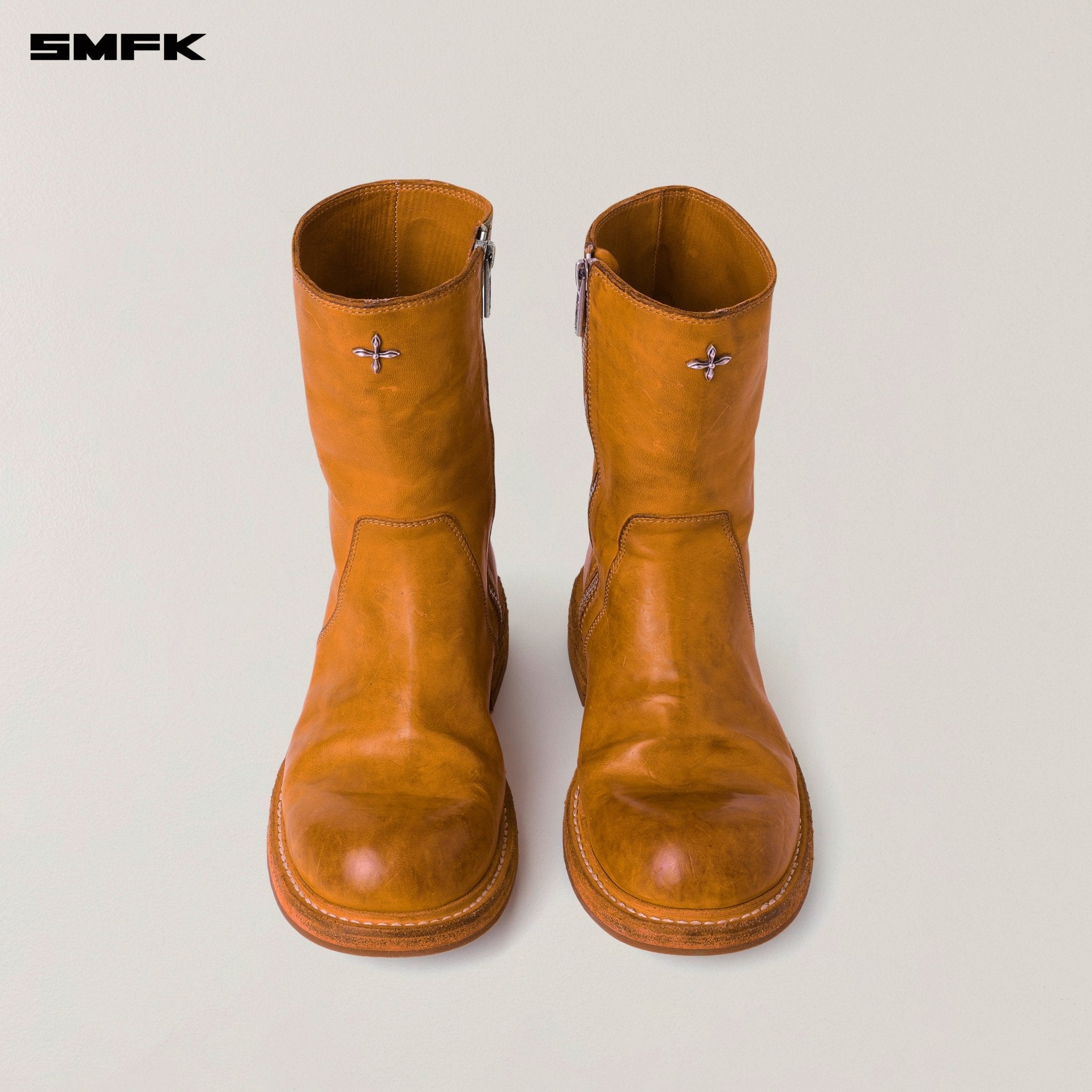 SMFK Rage Wild Origin Goodyear Horse Leather Rider Boots In Golden Sun | MADAX