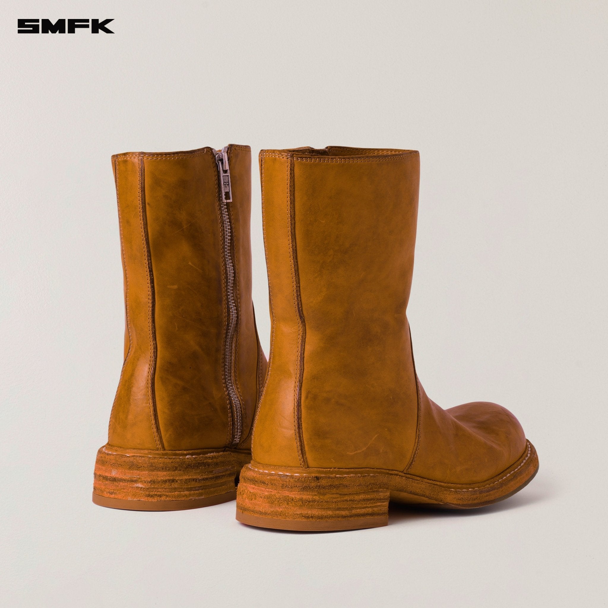 SMFK Rage Wild Origin Goodyear Horse Leather Rider Boots In Golden Sun | MADAX