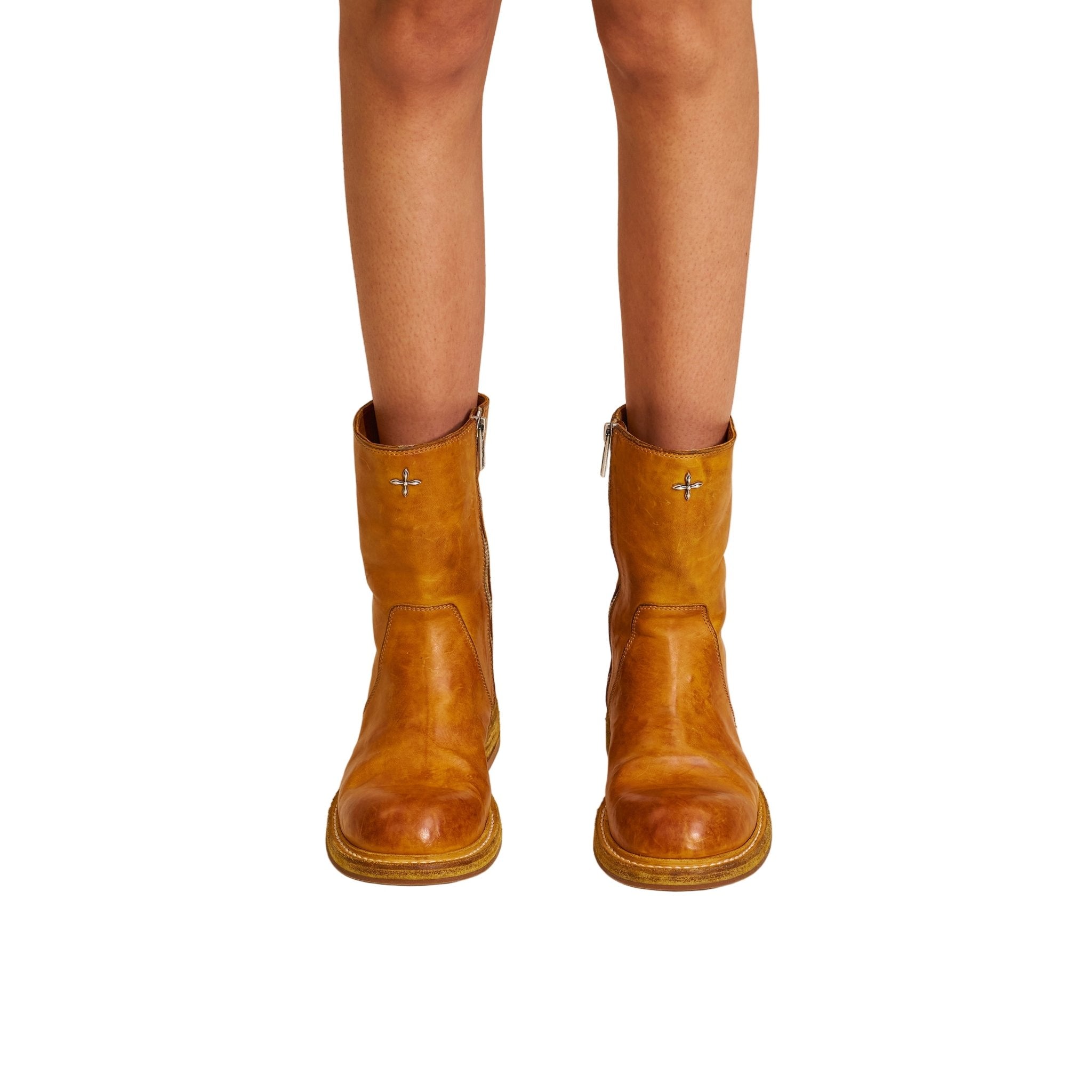 SMFK Rage Wild Origin Goodyear Horse Leather Rider Boots In Golden Sun | MADAX