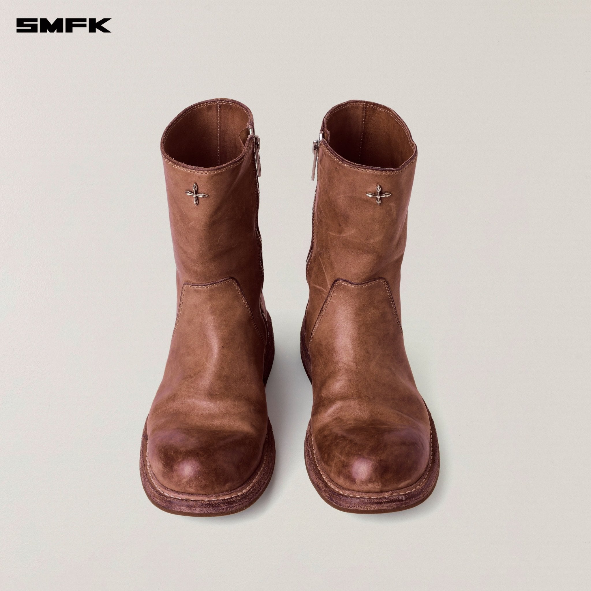 SMFK Rage Wild Origin Goodyear Horse Leather Rider Boots In Wild Brown | MADAX