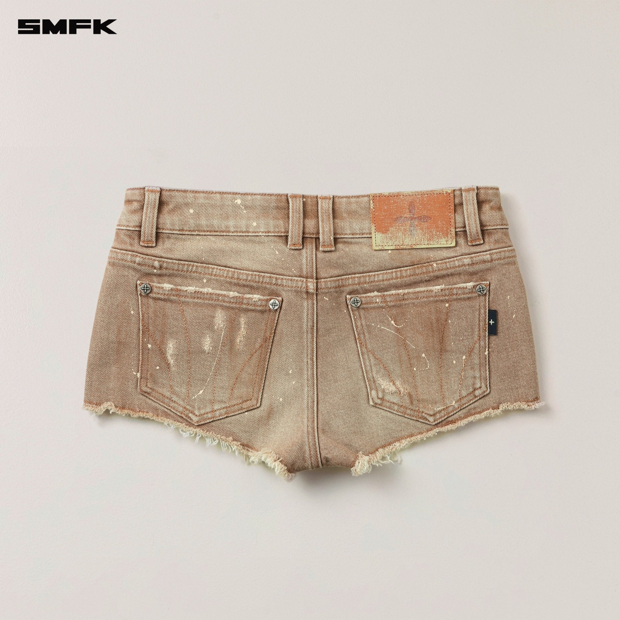 SMFK Rage Wild Origin Handcraft Denim Bikini Shorts In Cowboy Brown | MADAX