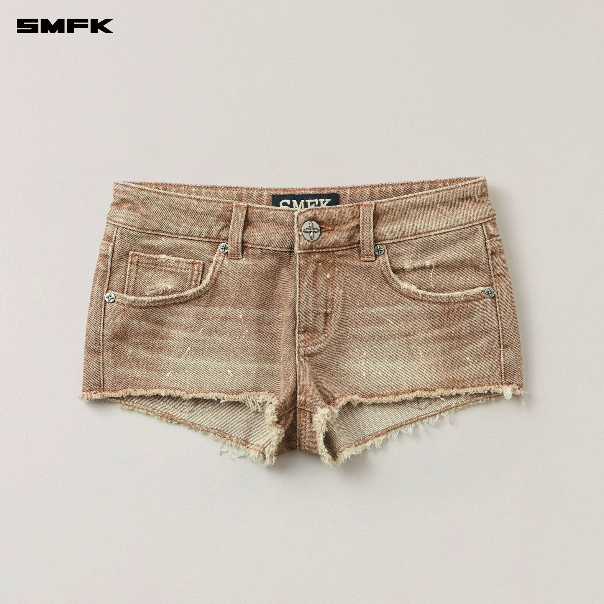 SMFK Rage Wild Origin Handcraft Denim Bikini Shorts In Cowboy Brown | MADAX