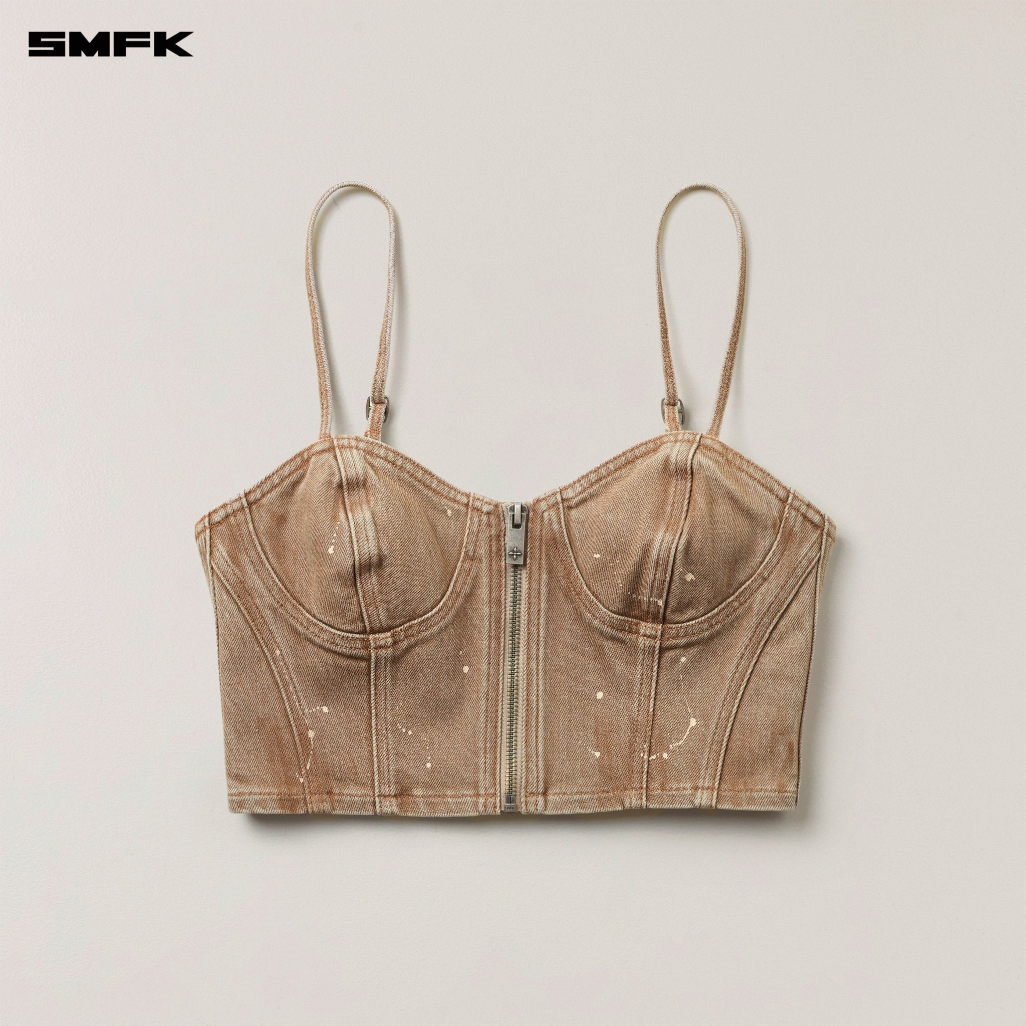 SMFK Rage Wild Origin Handcraft Denim Bra Tank In Cowboy Brown | MADAX