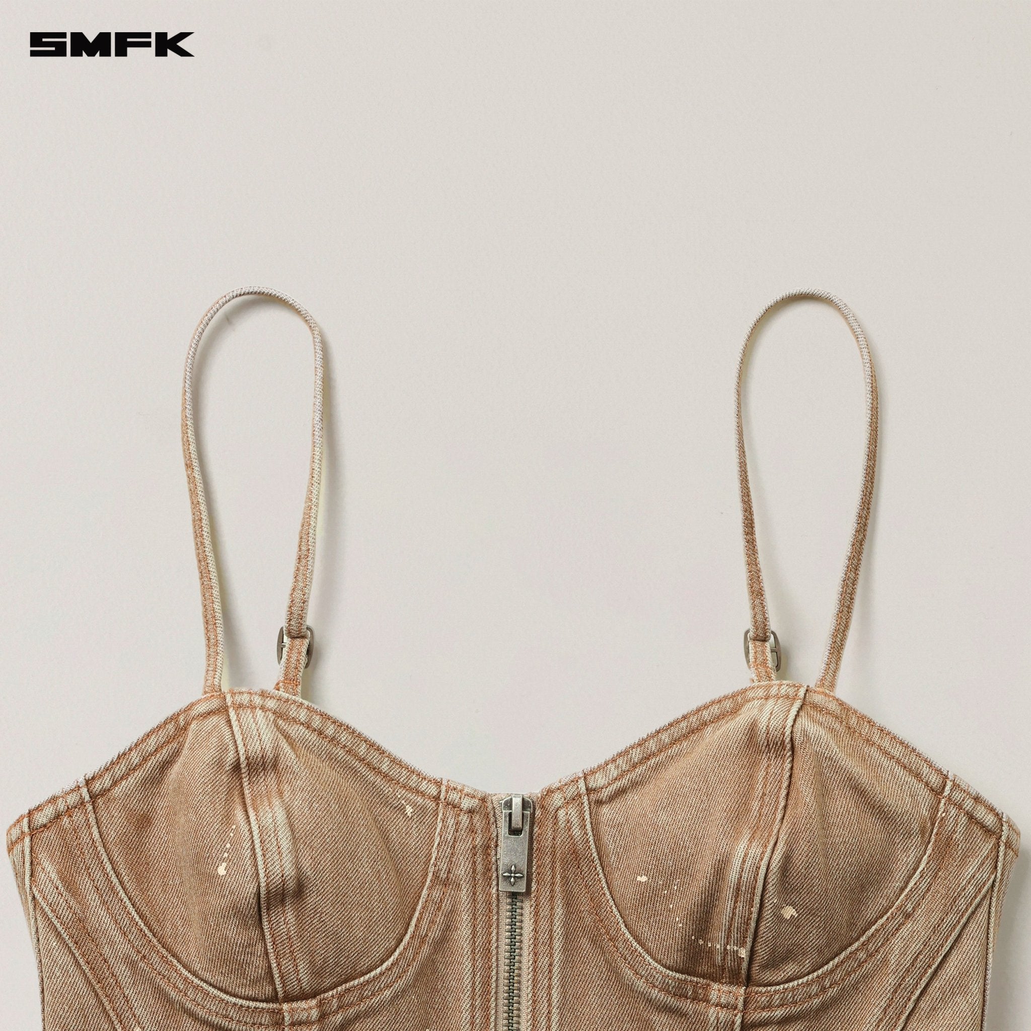 SMFK Rage Wild Origin Handcraft Denim Bra Tank In Cowboy Brown | MADAX