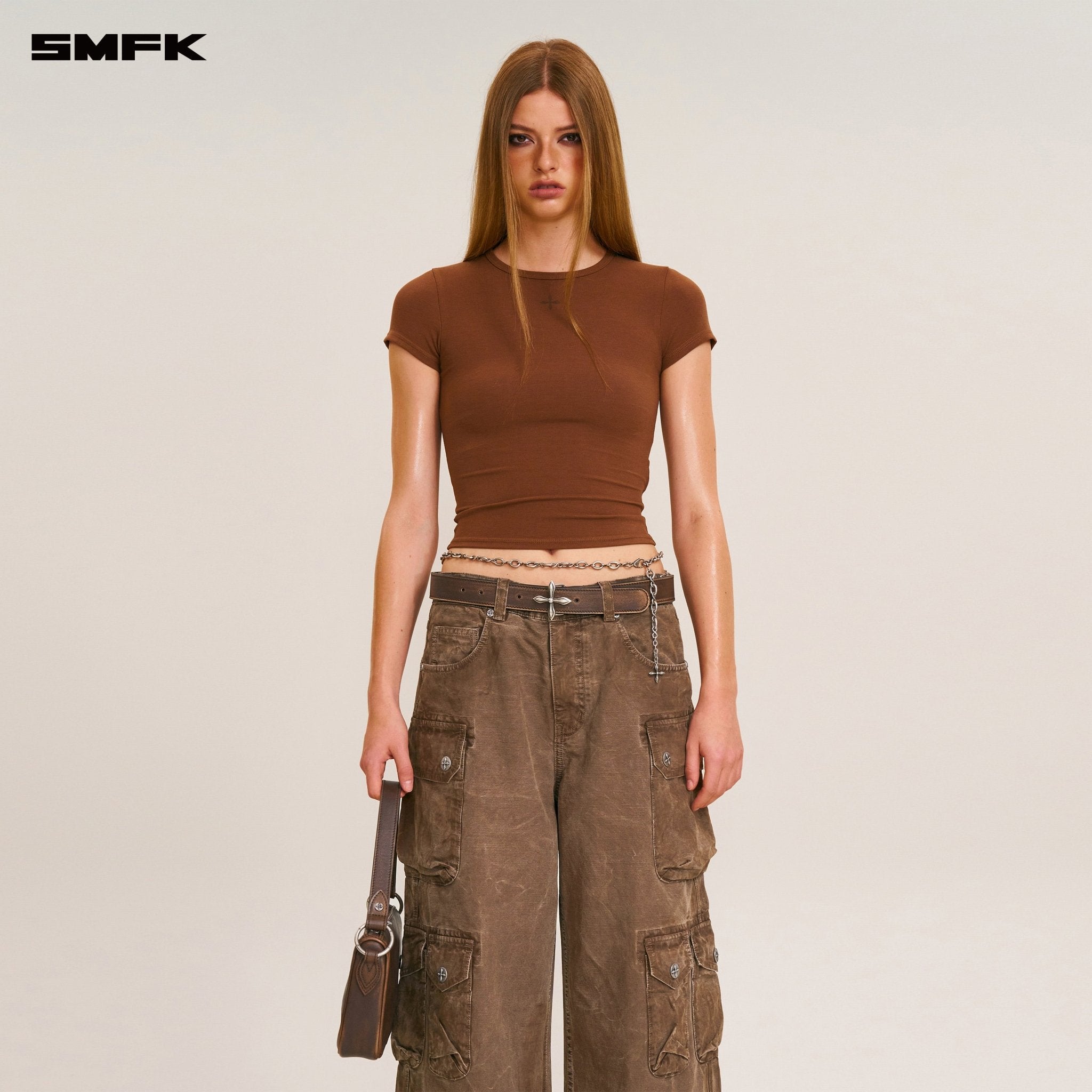 SMFK Rage Wild Origin Handcraft Drip Dyed Tower Cargo Pants In Shadow Brown | MADAX