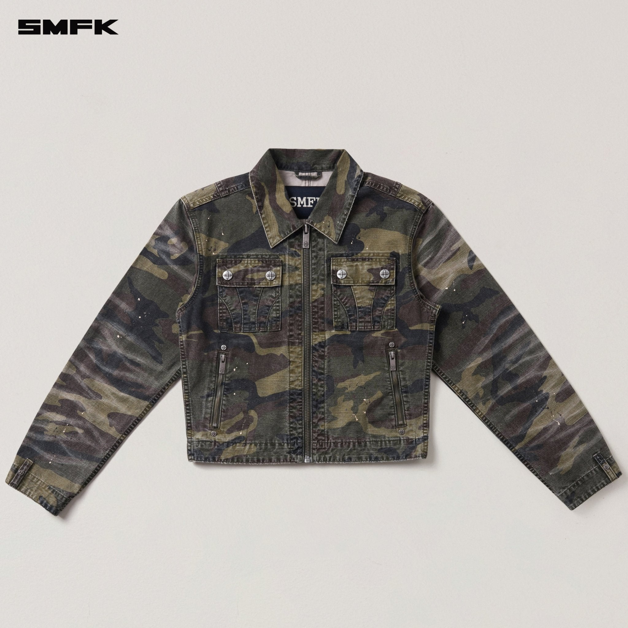 SMFK Rage - Wild Origin Handcraft Engineer Jacket In Army Green Camouflage | MADAX