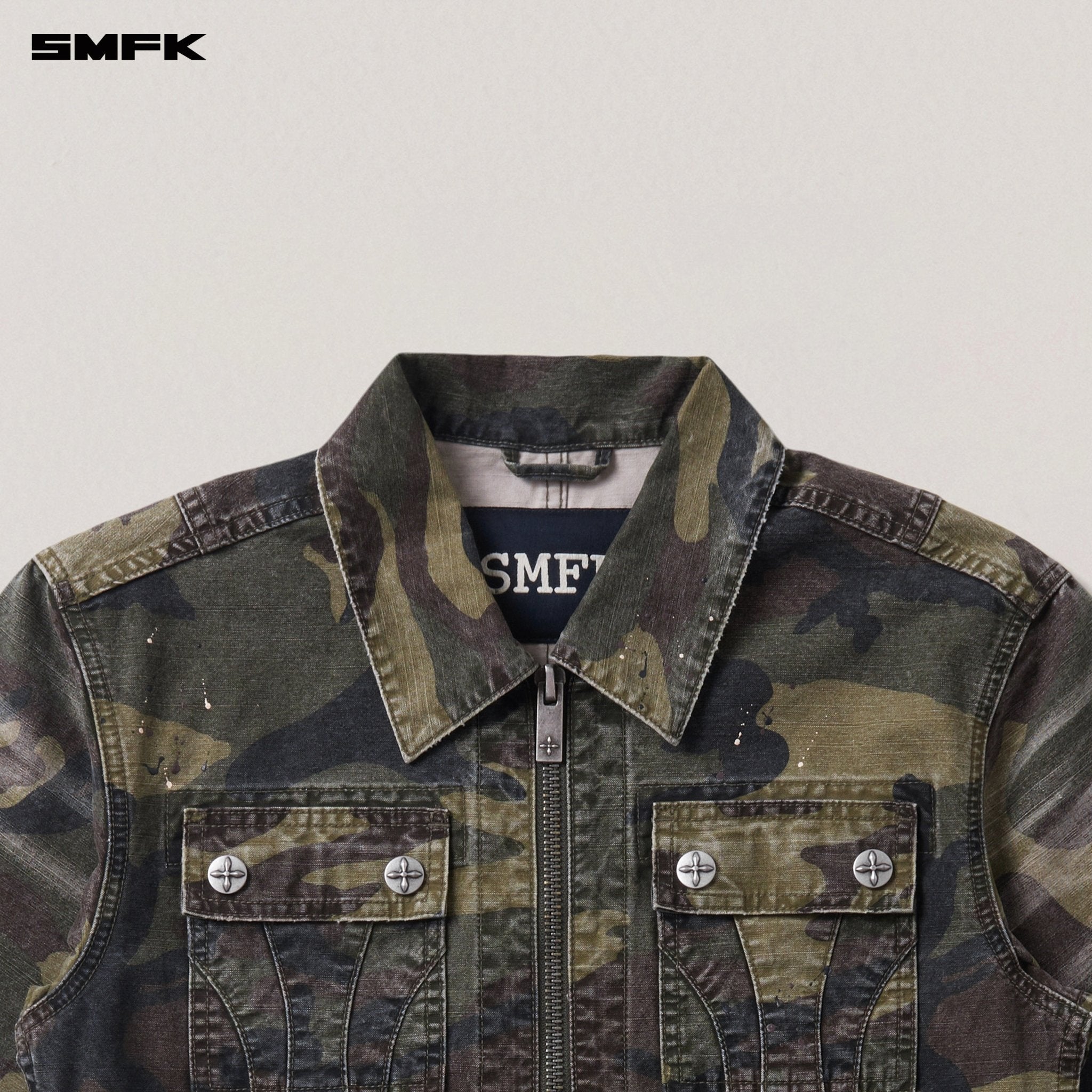 SMFK Rage - Wild Origin Handcraft Engineer Jacket In Army Green Camouflage | MADAX