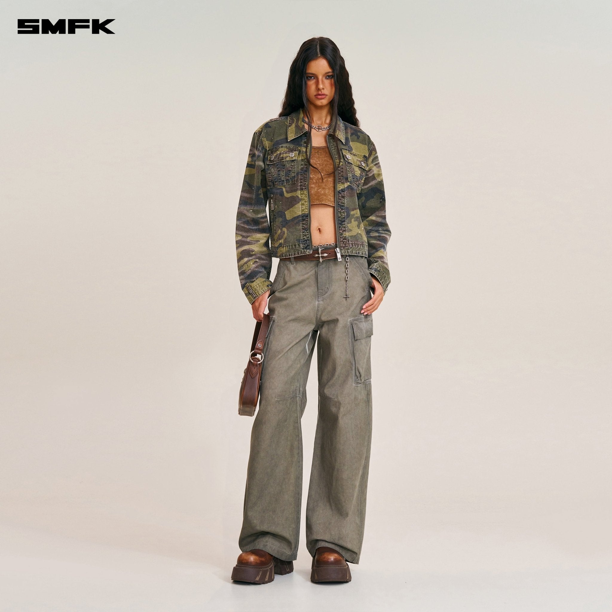 SMFK Rage - Wild Origin Handcraft Engineer Jacket In Army Green Camouflage | MADAX