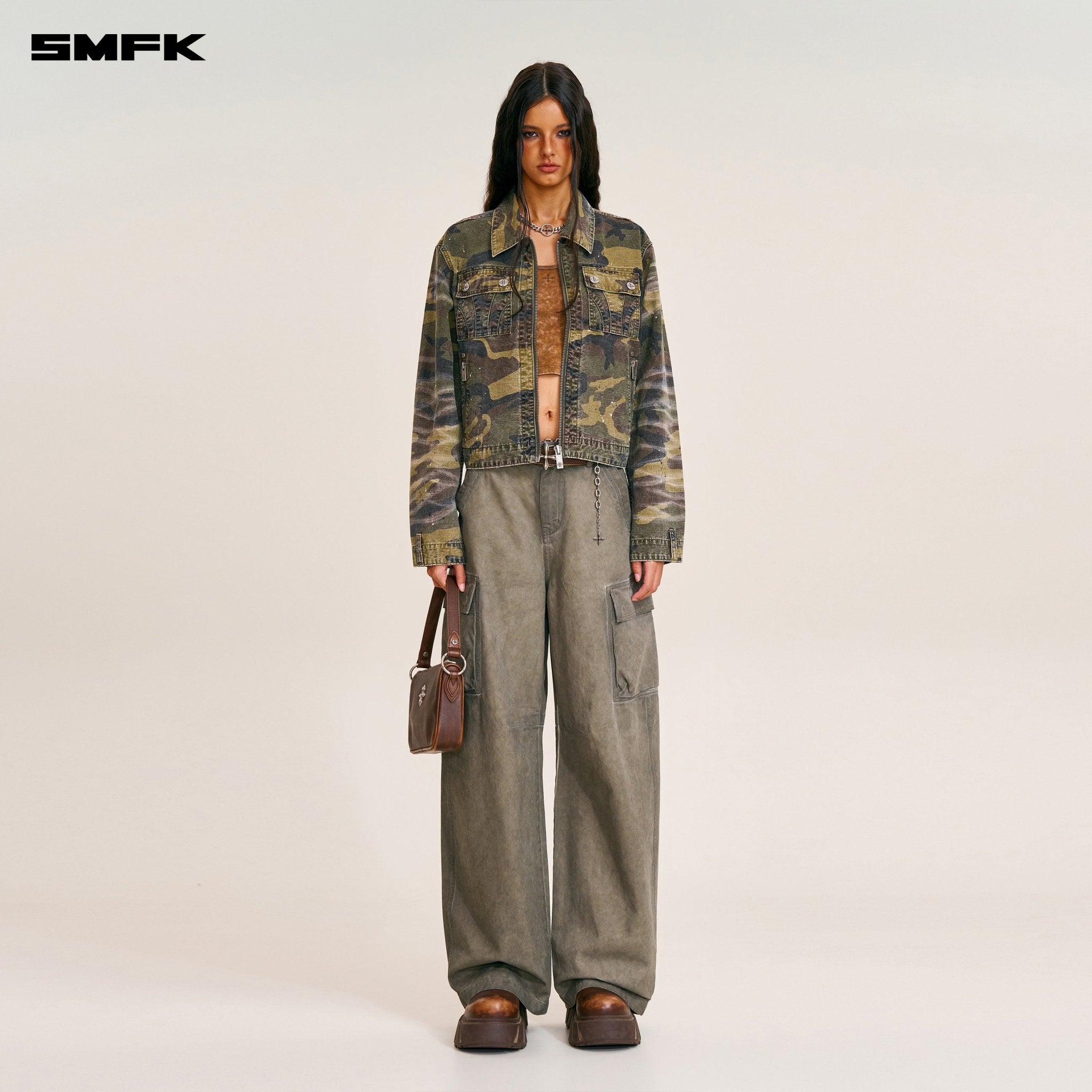SMFK Rage - Wild Origin Handcraft Engineer Jacket In Army Green Camouflage | MADAX
