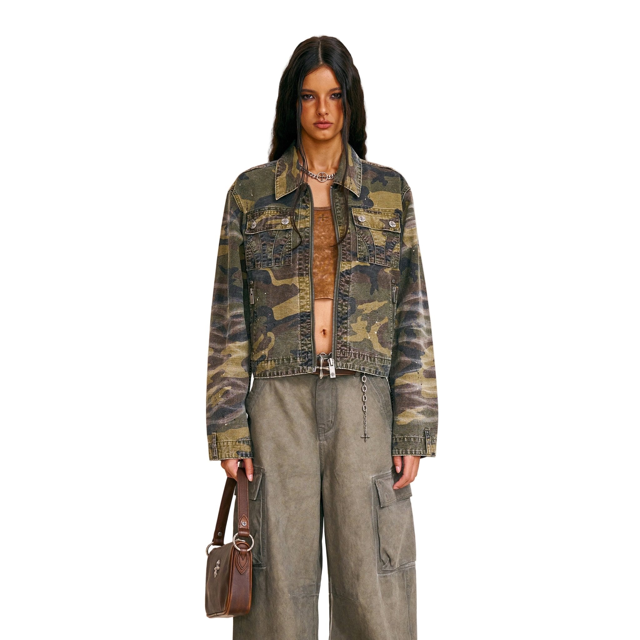 SMFK Rage - Wild Origin Handcraft Engineer Jacket In Army Green Camouflage | MADAX