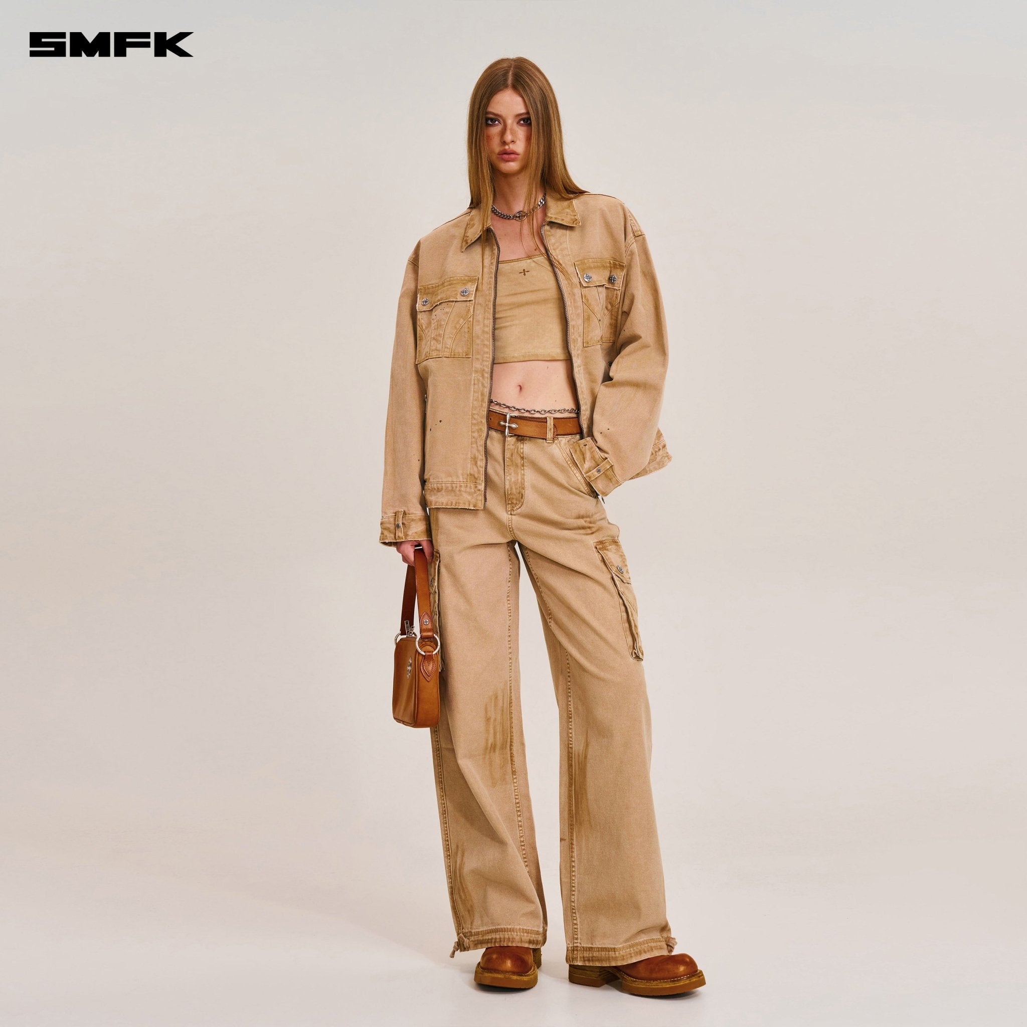 SMFK Rage - Wild Origin Handcraft Loose Cargo Jacket In Sand | MADAX