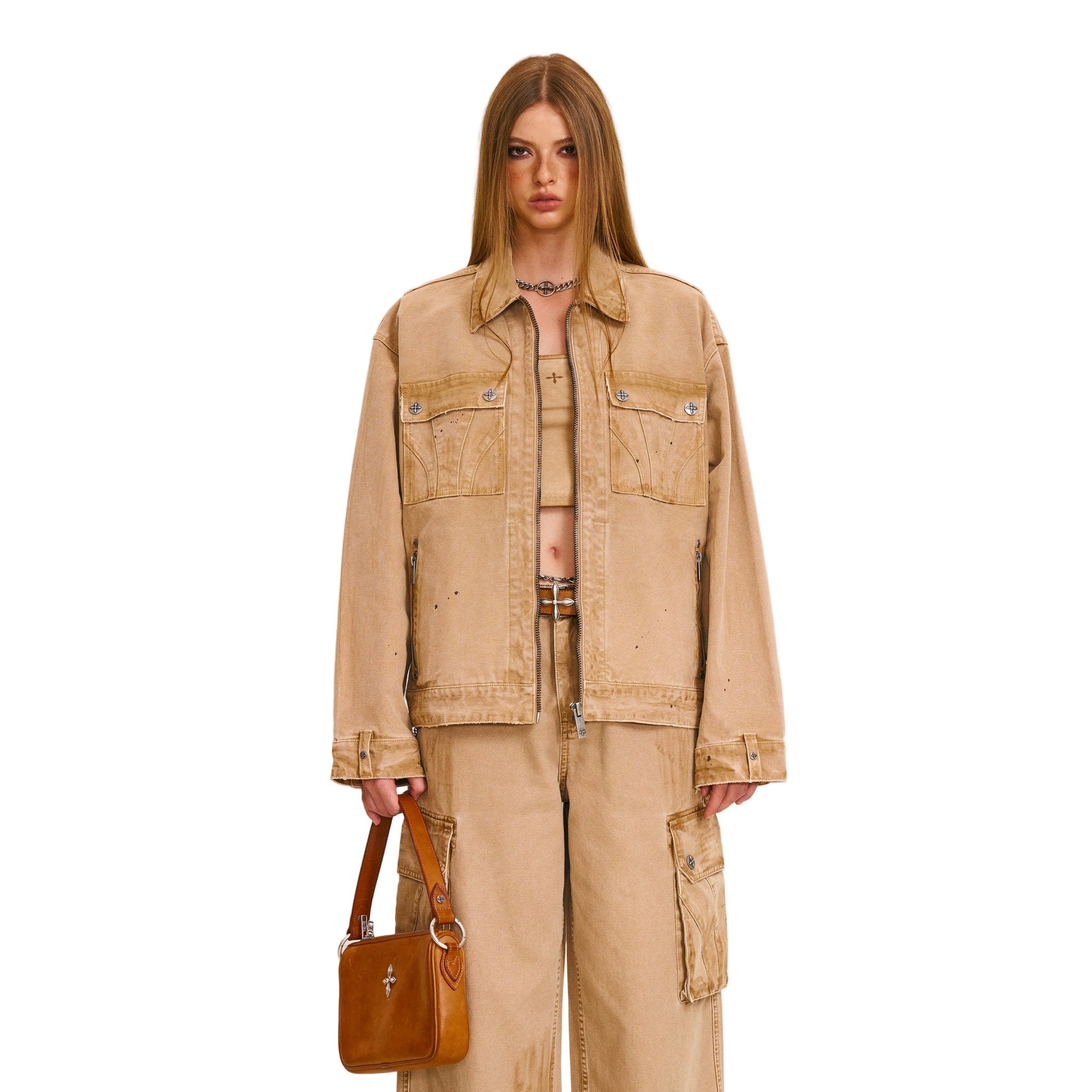 SMFK Rage - Wild Origin Handcraft Loose Cargo Jacket In Sand | MADAX