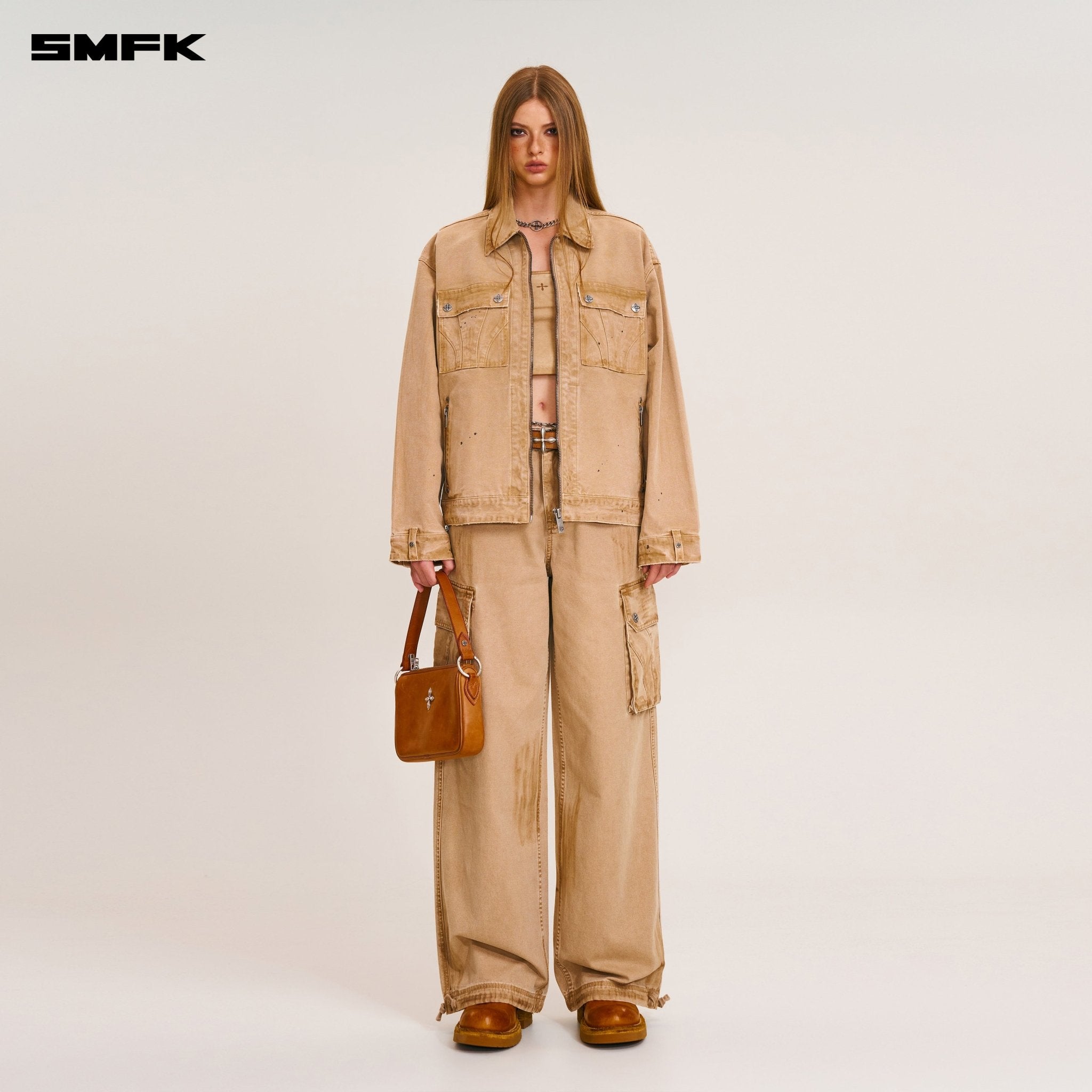 SMFK Rage - Wild Origin Handcraft Loose Cargo Jacket In Sand | MADAX
