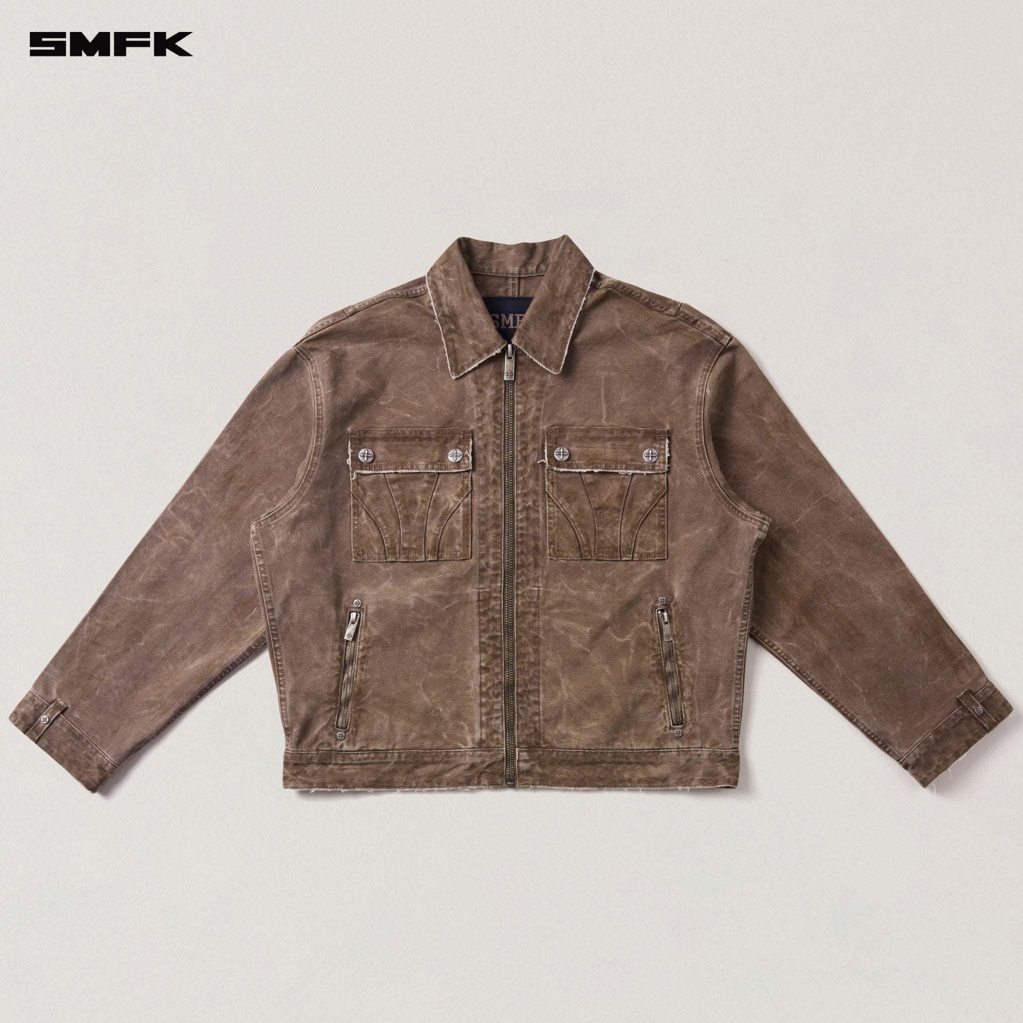 SMFK Rage - Wild Origin Handcraft Loose Cargo Jacket In Shadow Brown | MADAX