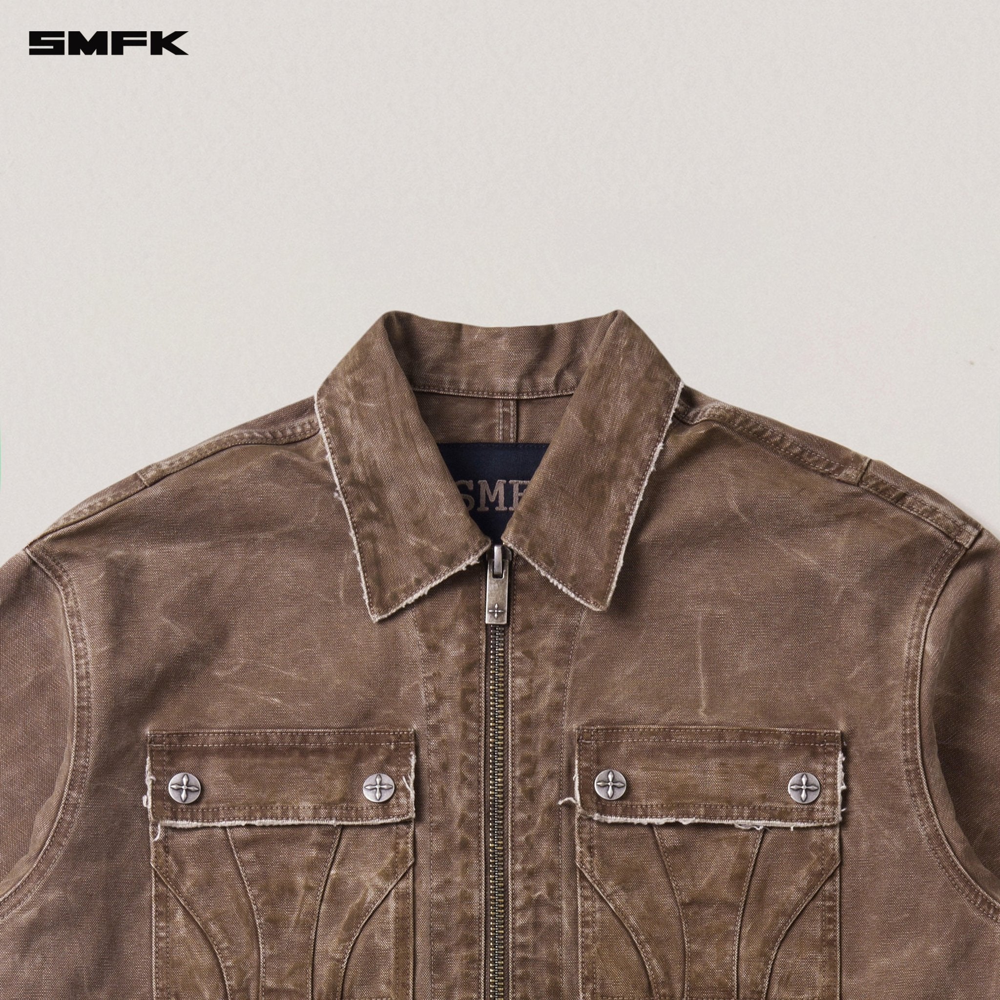 SMFK Rage - Wild Origin Handcraft Loose Cargo Jacket In Shadow Brown | MADAX