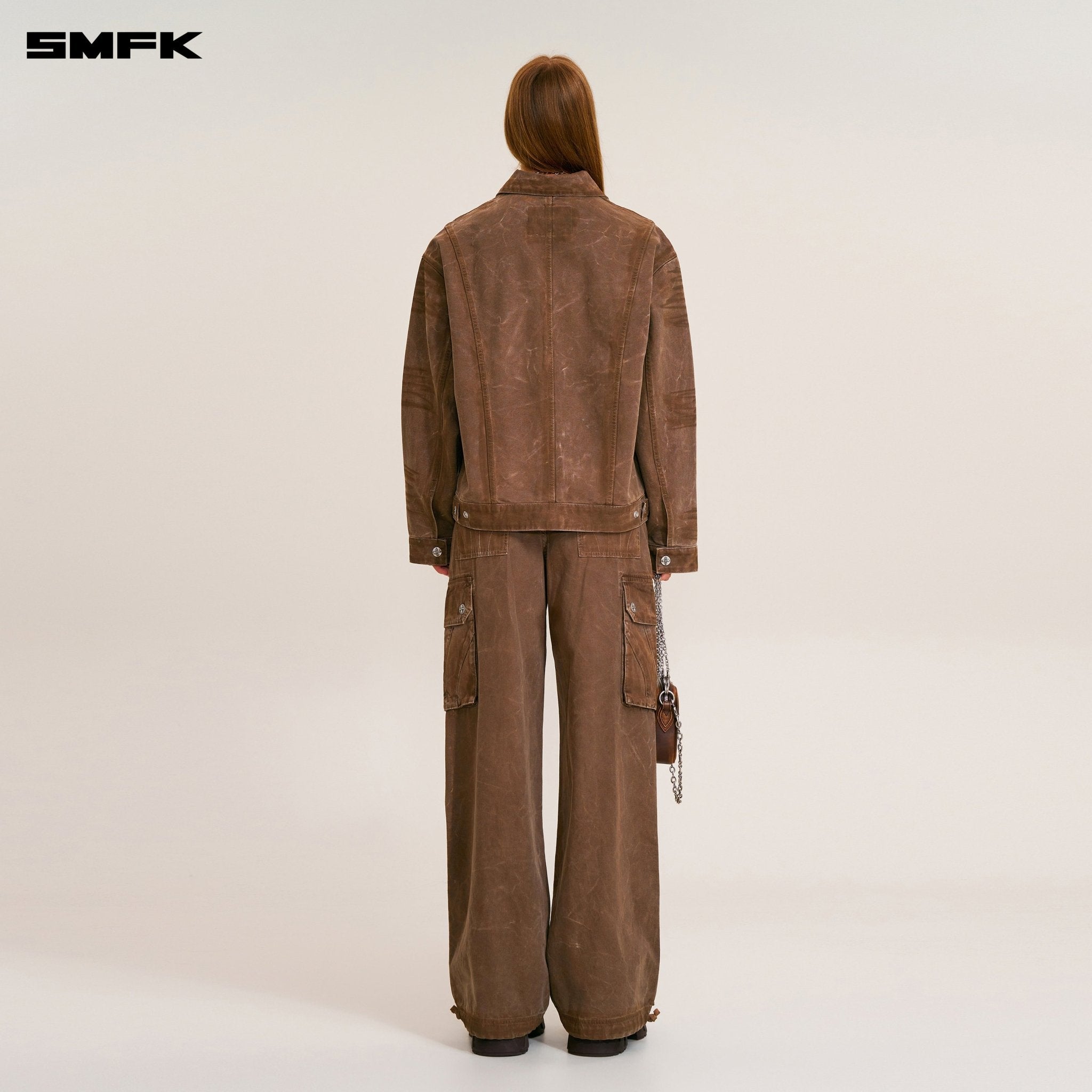 SMFK Rage - Wild Origin Handcraft Loose Cargo Jacket In Shadow Brown | MADAX
