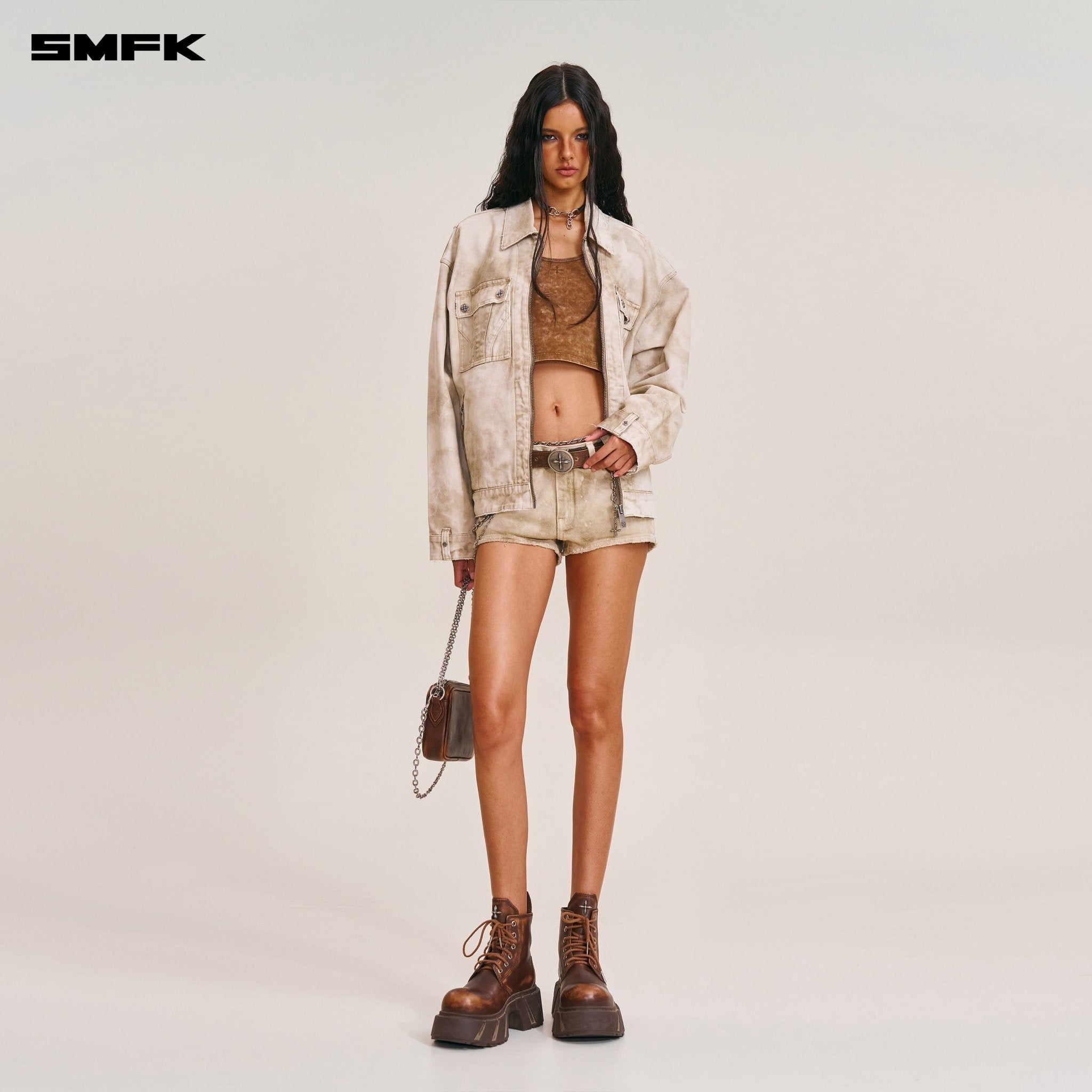 SMFK Rage - Wild Origin Handcraft Loose Cargo Jacket In Wild Brown | MADAX