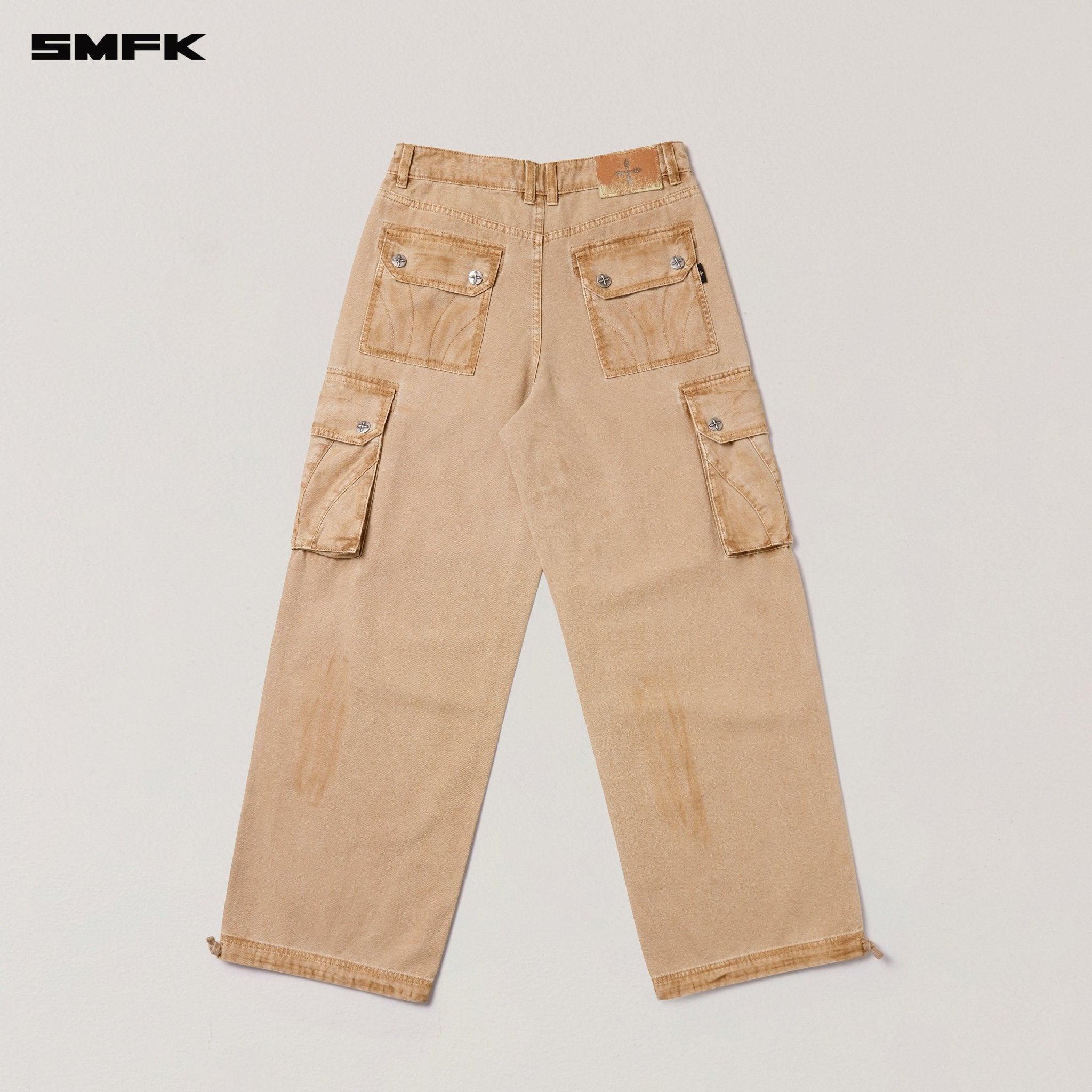 SMFK Rage - Wild Origin Handcraft Loose Straight Cargo Pants In Sand | MADAX