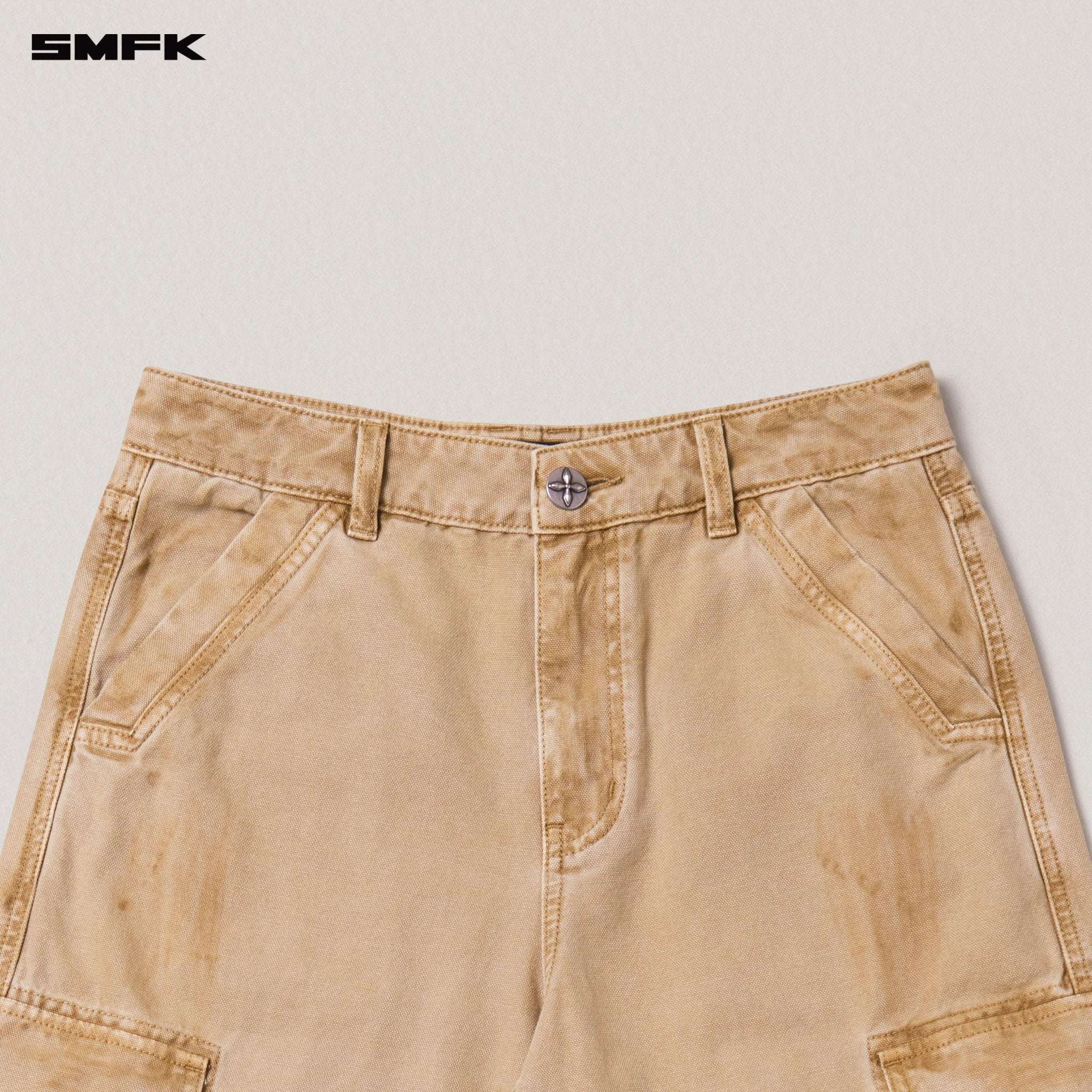 SMFK Rage - Wild Origin Handcraft Loose Straight Cargo Pants In Sand | MADAX