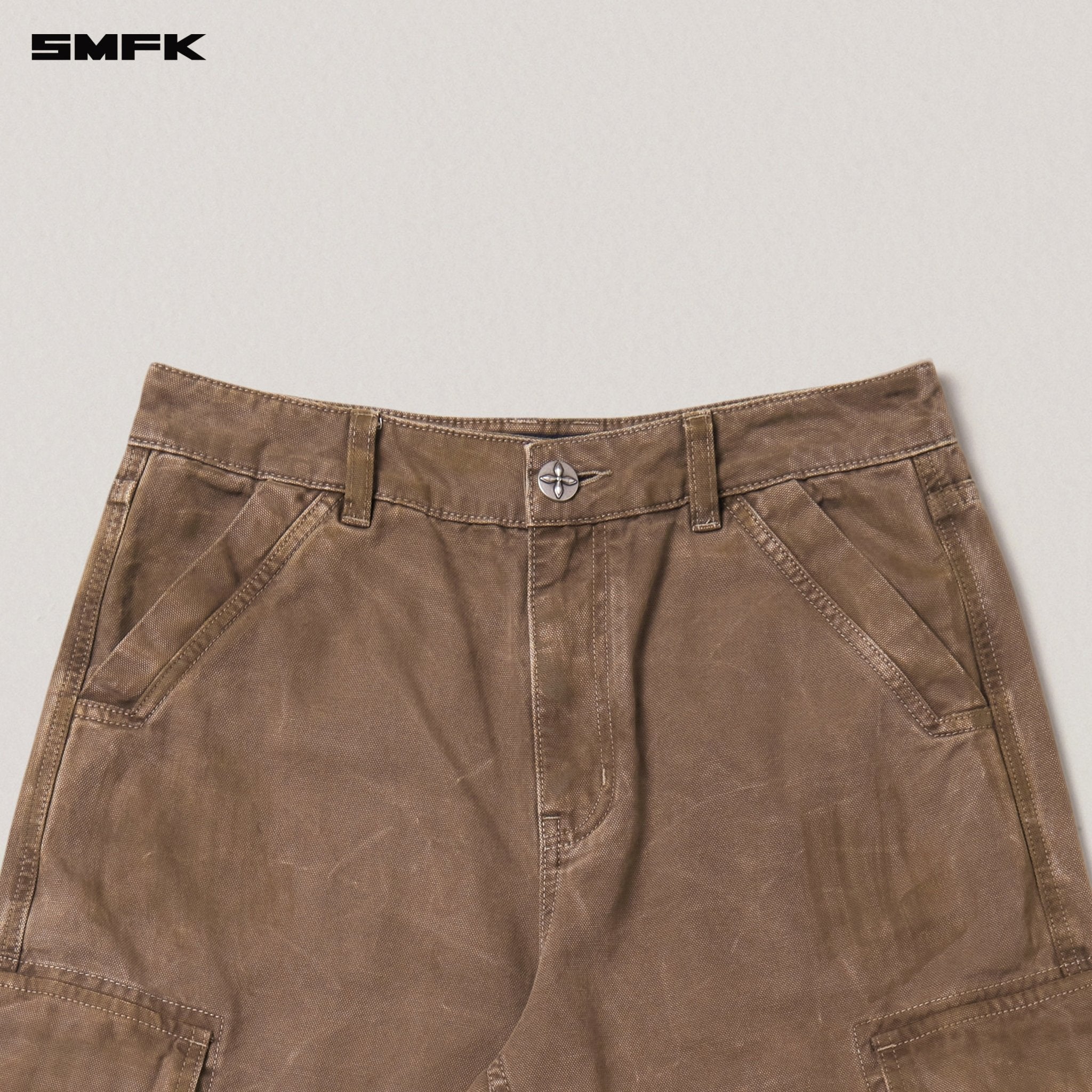 SMFK Rage - Wild Origin Handcraft Loose Straight Cargo Pants In Shadow Brown | MADAX