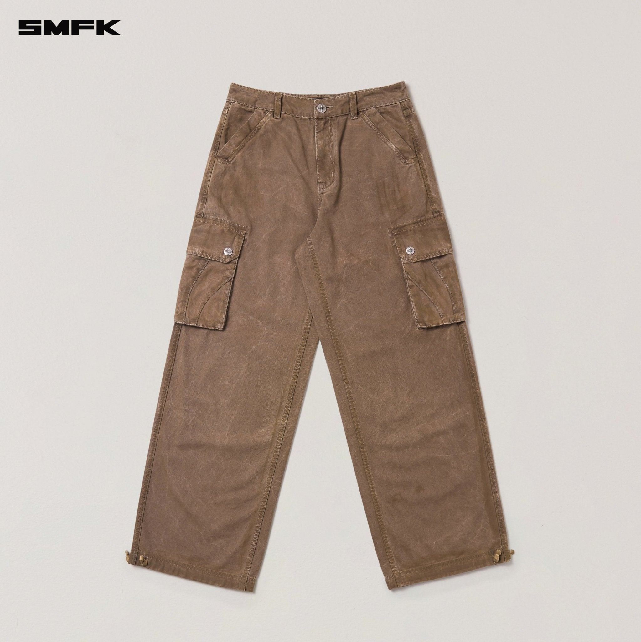 SMFK Rage - Wild Origin Handcraft Loose Straight Cargo Pants In Shadow Brown | MADAX