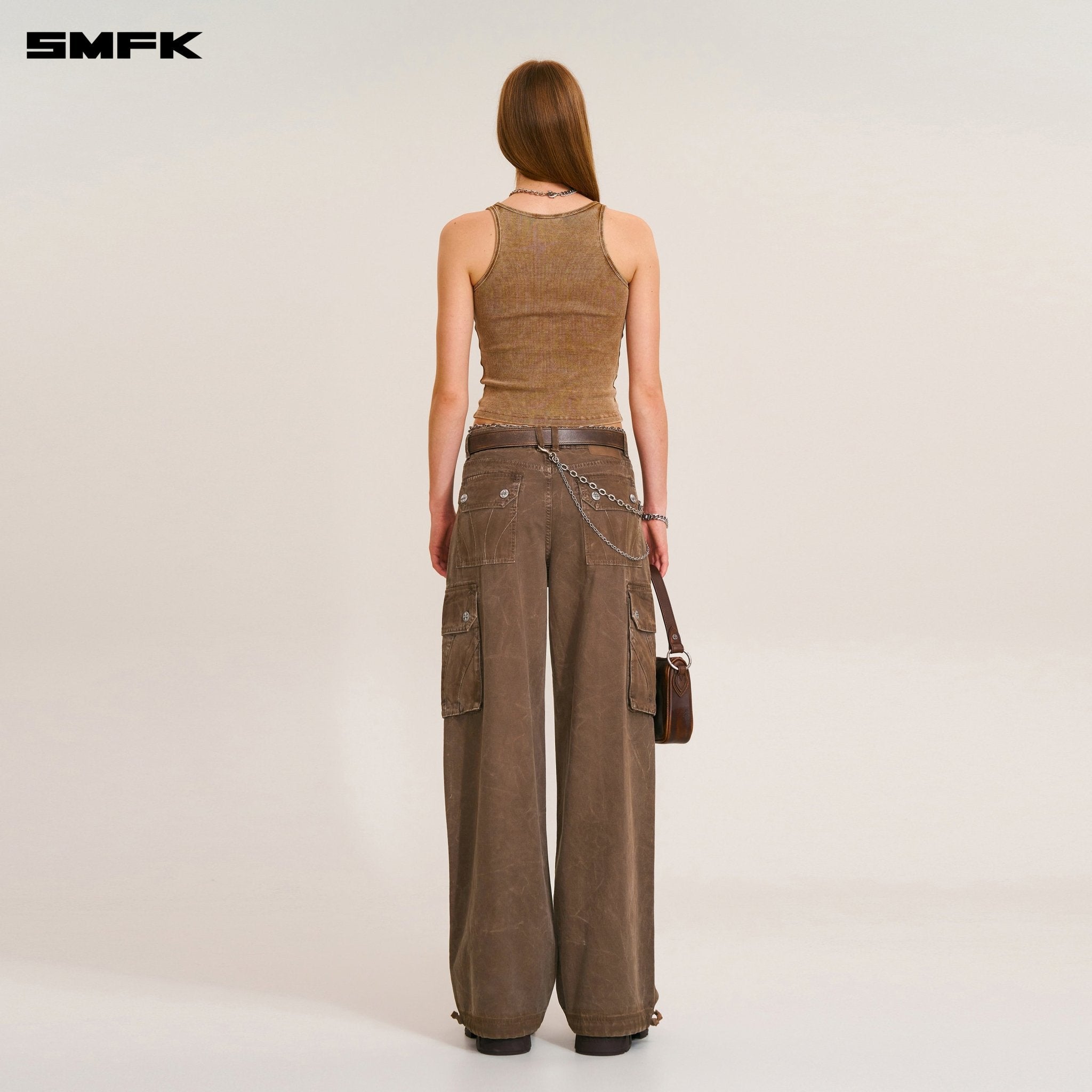 SMFK Rage - Wild Origin Handcraft Loose Straight Cargo Pants In Shadow Brown | MADAX