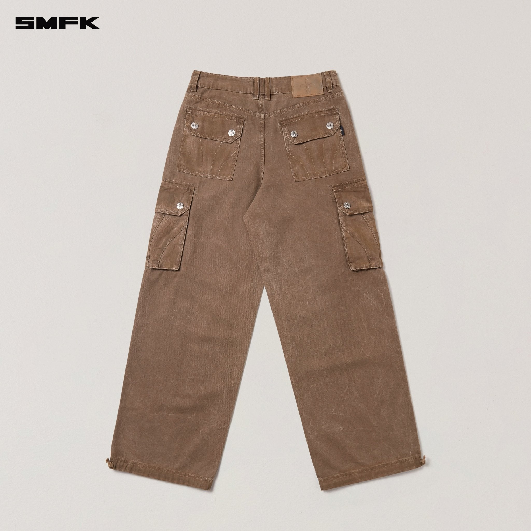 SMFK Rage - Wild Origin Handcraft Loose Straight Cargo Pants In Shadow Brown | MADAX