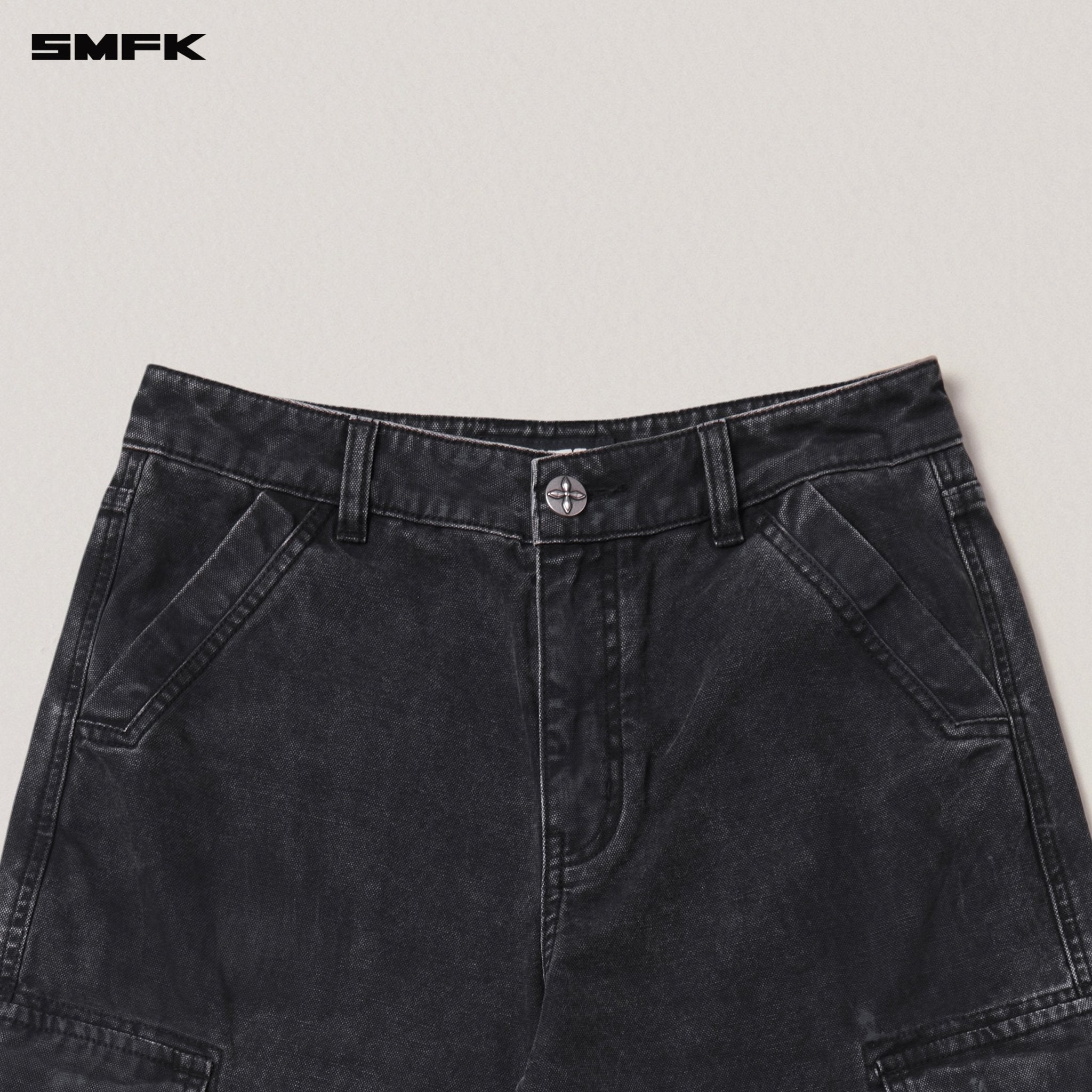 SMFK Rage - Wild Origin Handcraft Loose Straight Cargo Pants In Wild Black | MADAX