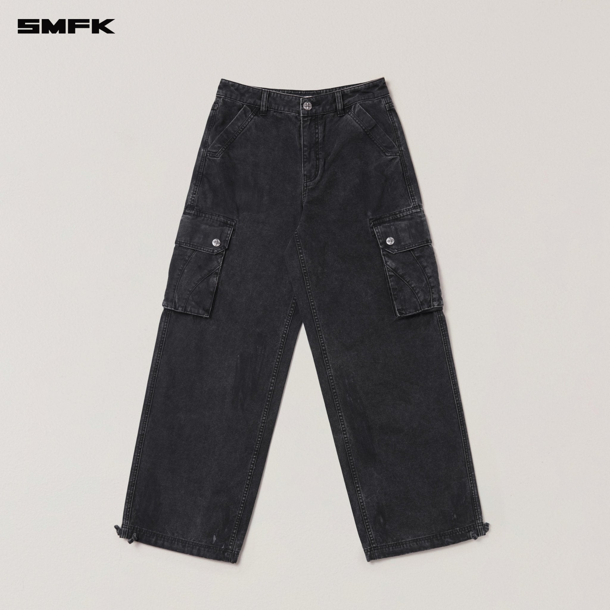 SMFK Rage - Wild Origin Handcraft Loose Straight Cargo Pants In Wild Black | MADAX