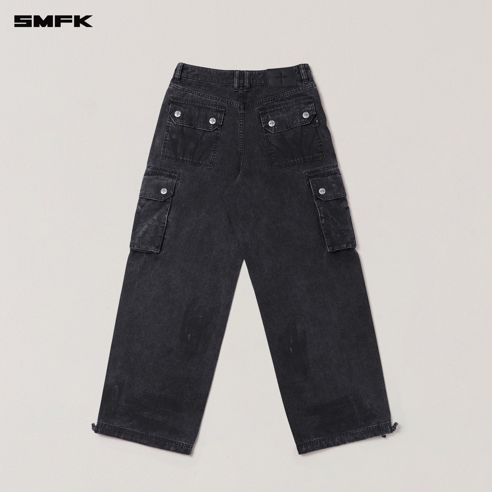 SMFK Rage - Wild Origin Handcraft Loose Straight Cargo Pants In Wild Black | MADAX