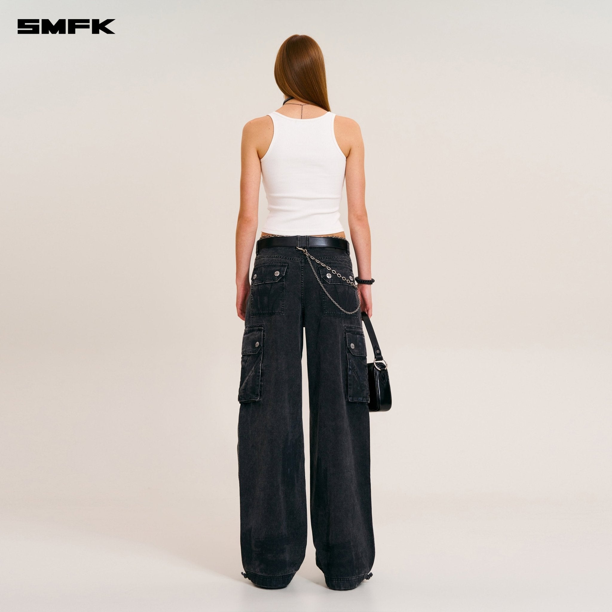 SMFK Rage - Wild Origin Handcraft Loose Straight Cargo Pants In Wild Black | MADAX