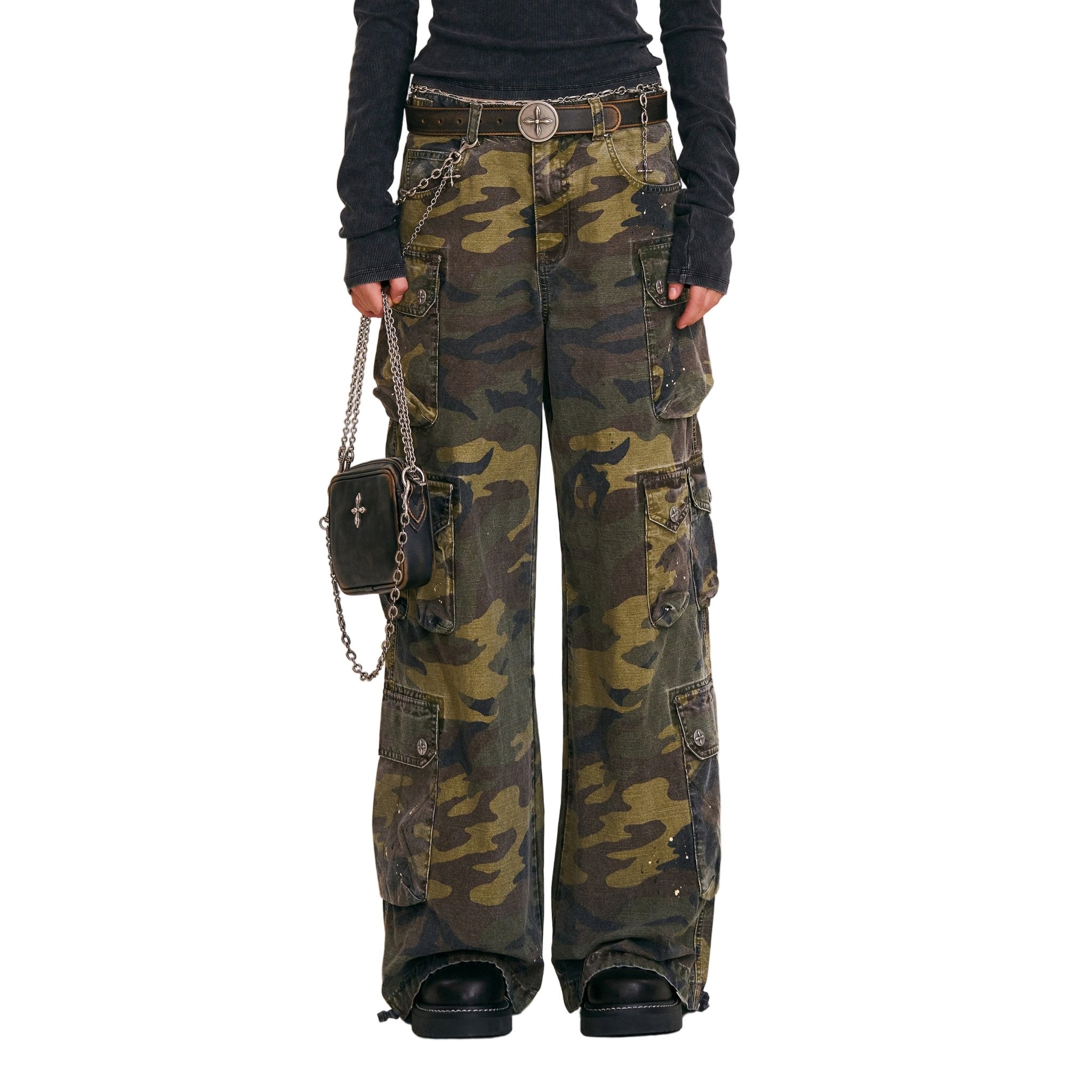 SMFK Rage Wild Origin Handcraft Tower Camo Cargo Pants In Army Green Camouflage | MADAX