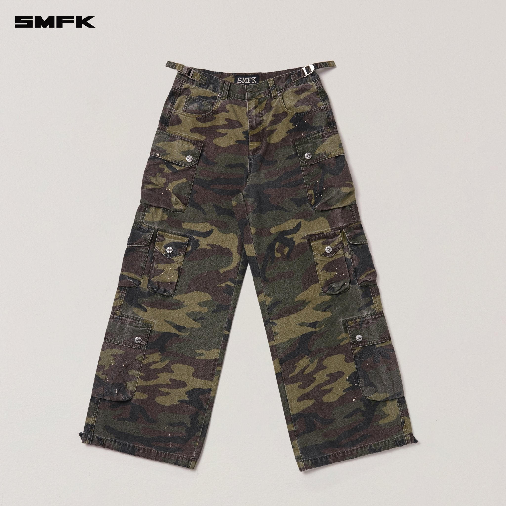 SMFK Rage Wild Origin Handcraft Tower Camo Cargo Pants In Army Green Camouflage | MADAX