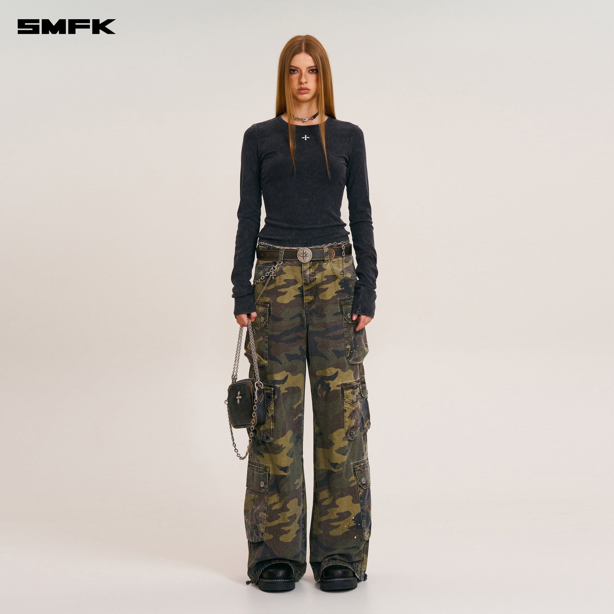 SMFK Rage Wild Origin Handcraft Tower Camo Cargo Pants In Army Green Camouflage | MADAX