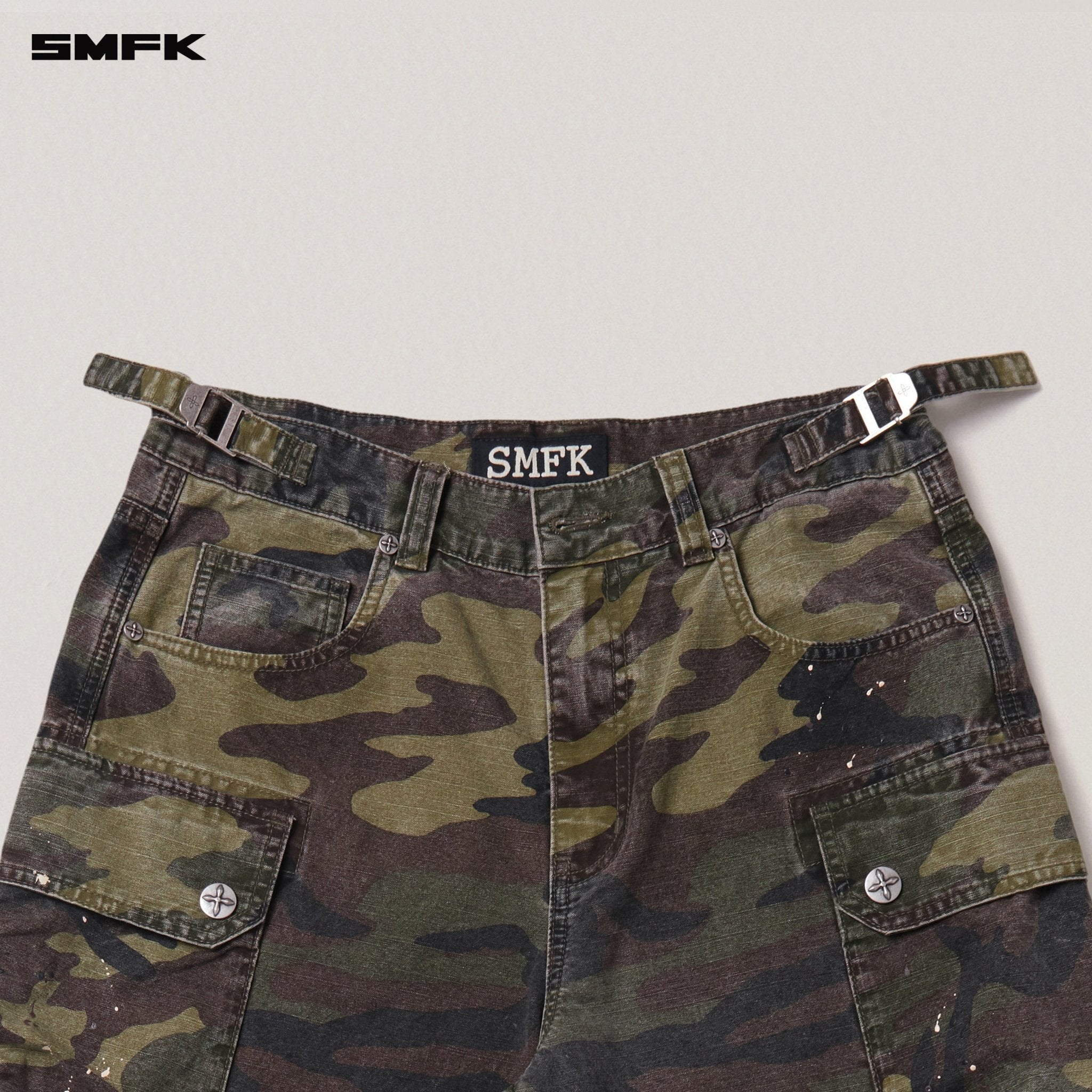 SMFK Rage Wild Origin Handcraft Tower Camo Cargo Pants In Army Green Camouflage | MADAX
