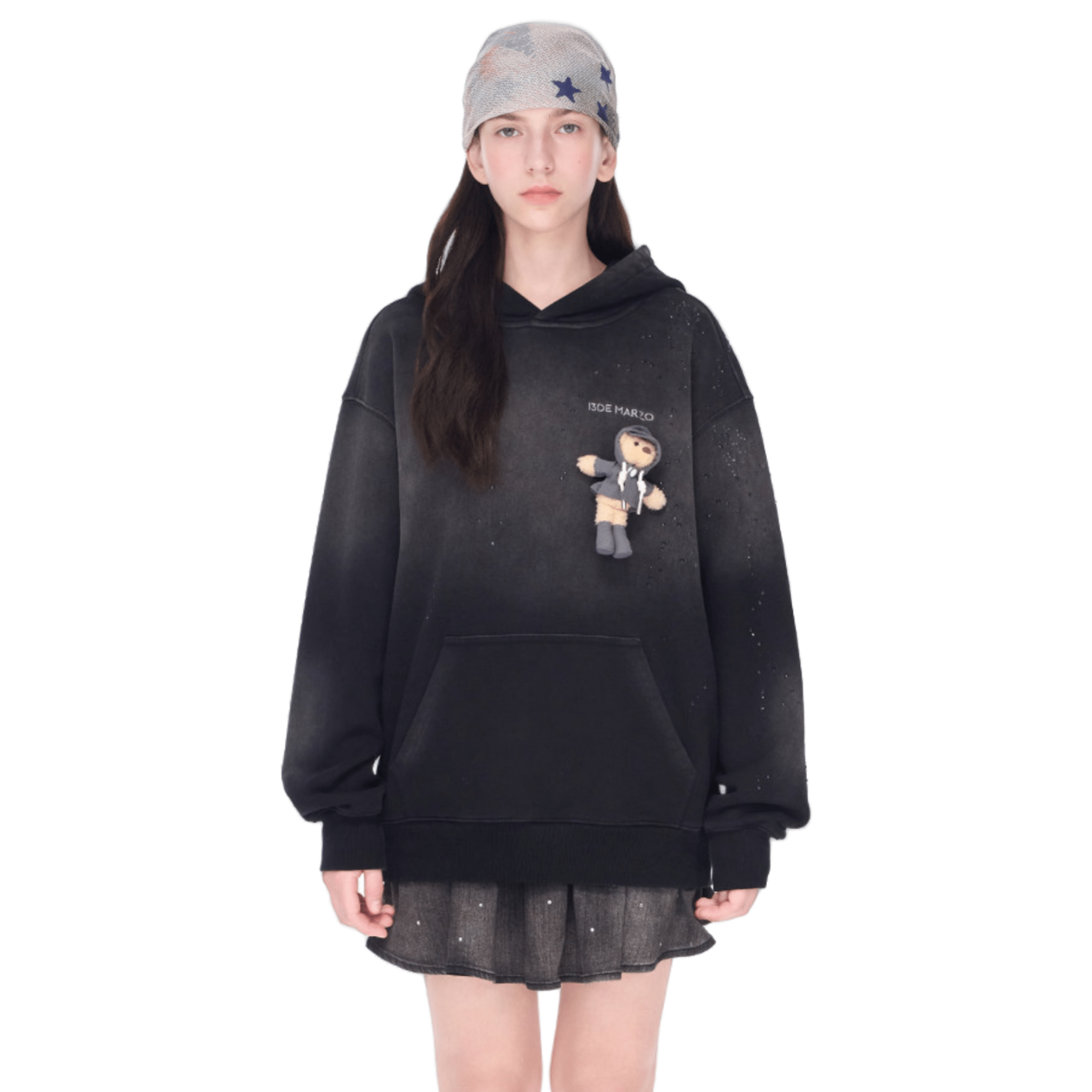 13DE MARZO Rainy Day Hoodie in Black | MADAX