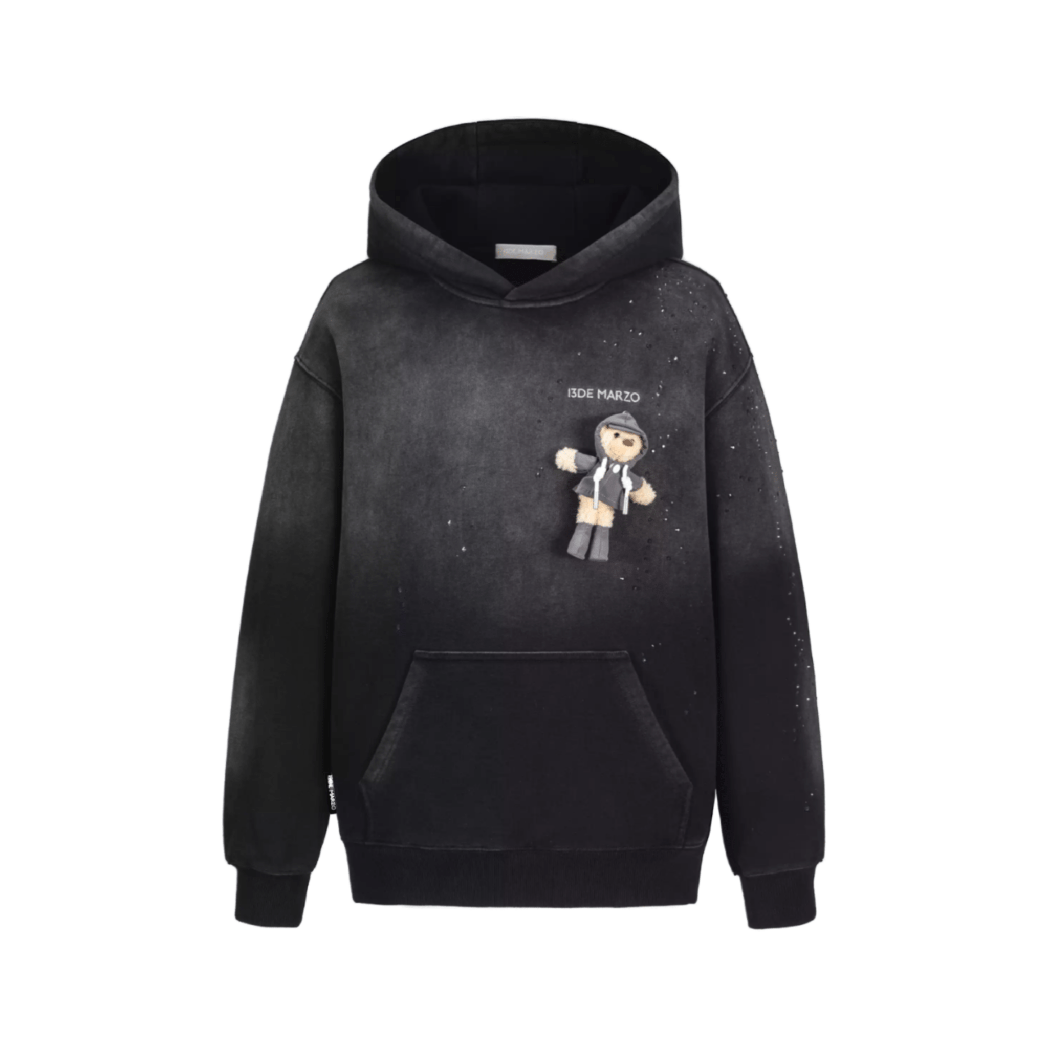 13DE MARZO Rainy Day Hoodie in Black | MADAX