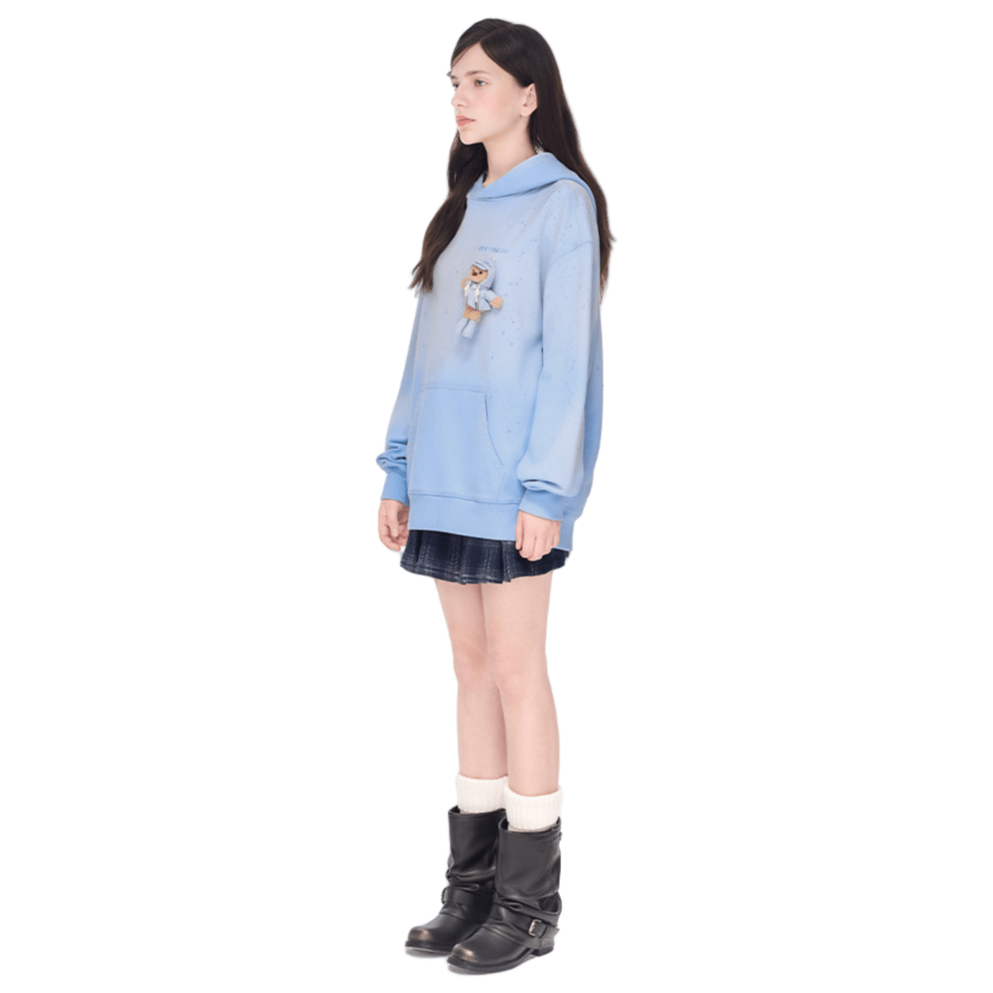 13DE MARZO Rainy Day Hoodie in Blue | MADAX