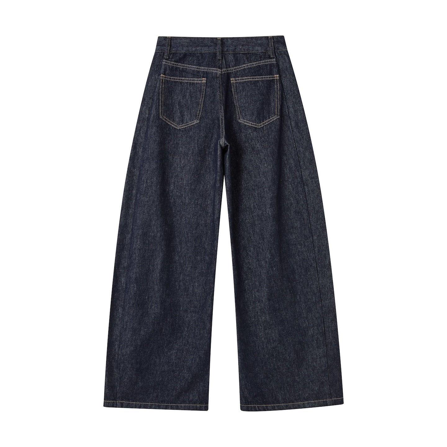 SOMESOWE Raw Denim Pleated Banana Pants In Dark Blue | MADAX