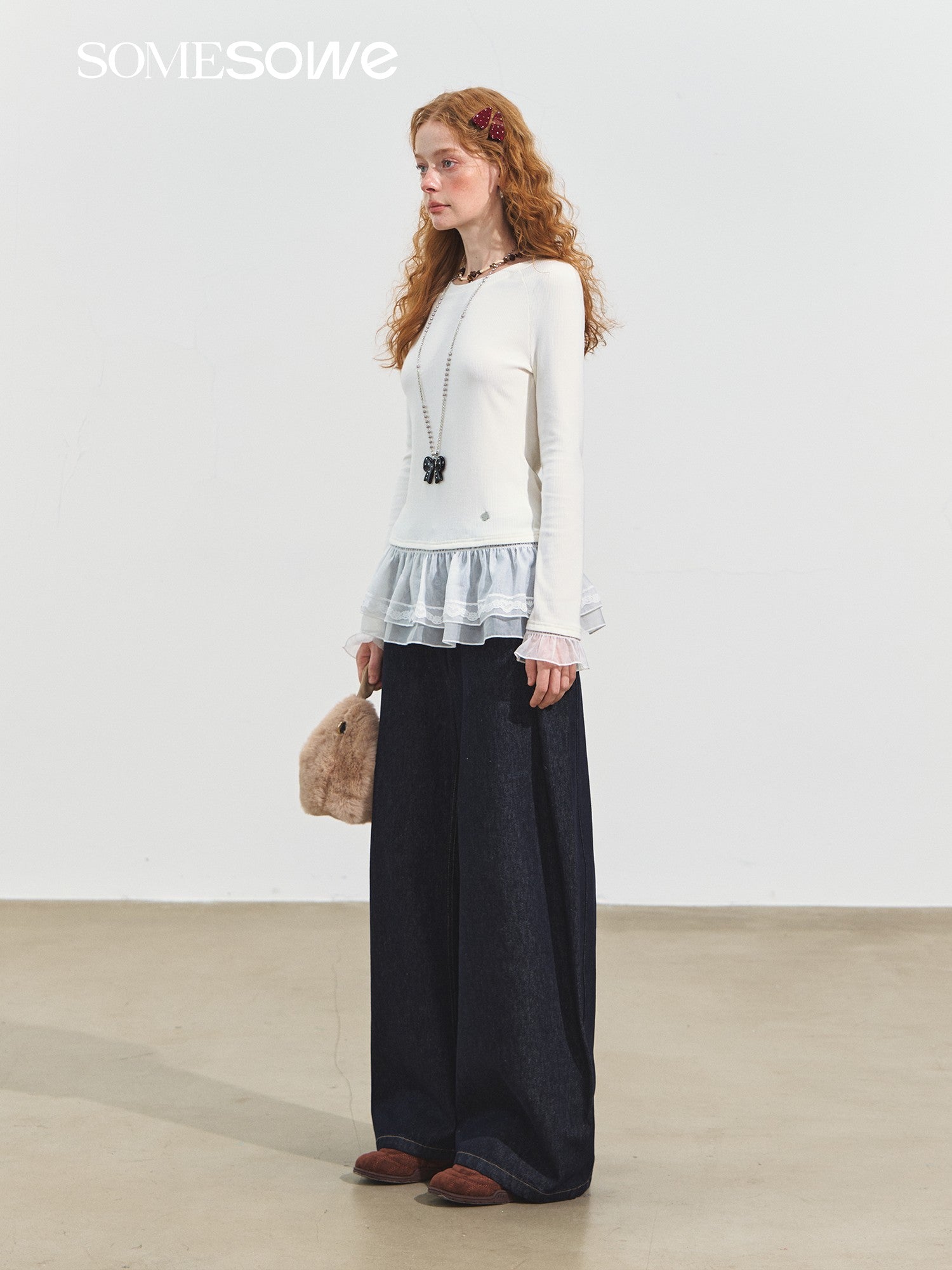 SOMESOWE Raw Denim Pleated Banana Pants In Dark Blue | MADAX