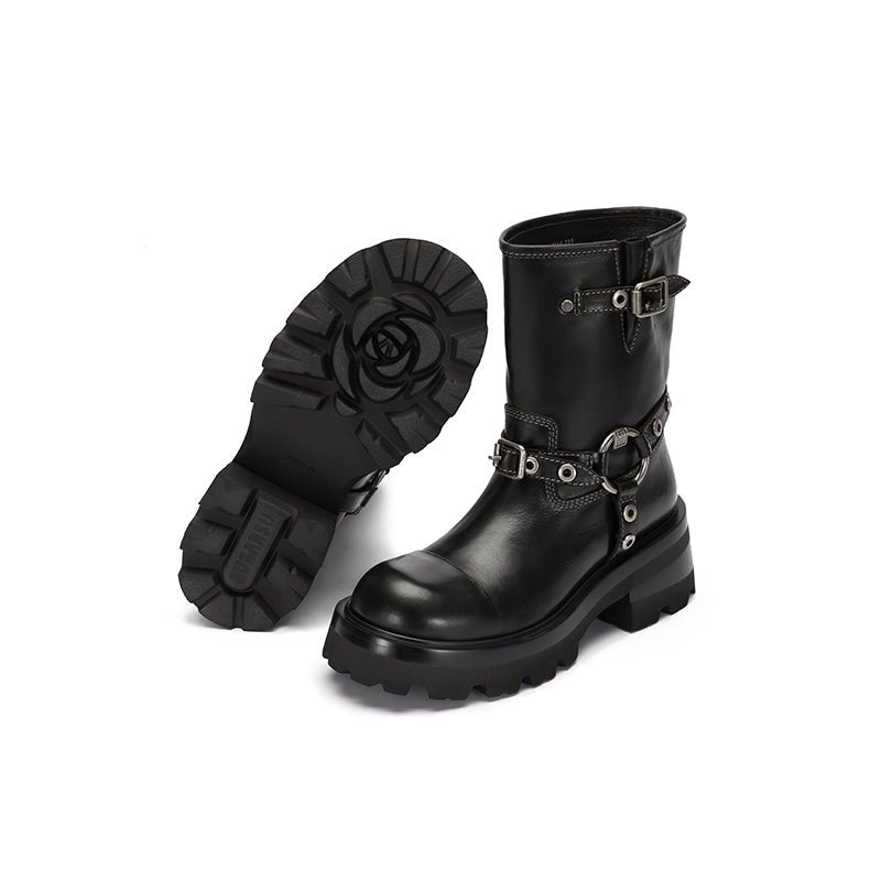 Sugar Su Rebel Knight ankle boots Black | MADAX